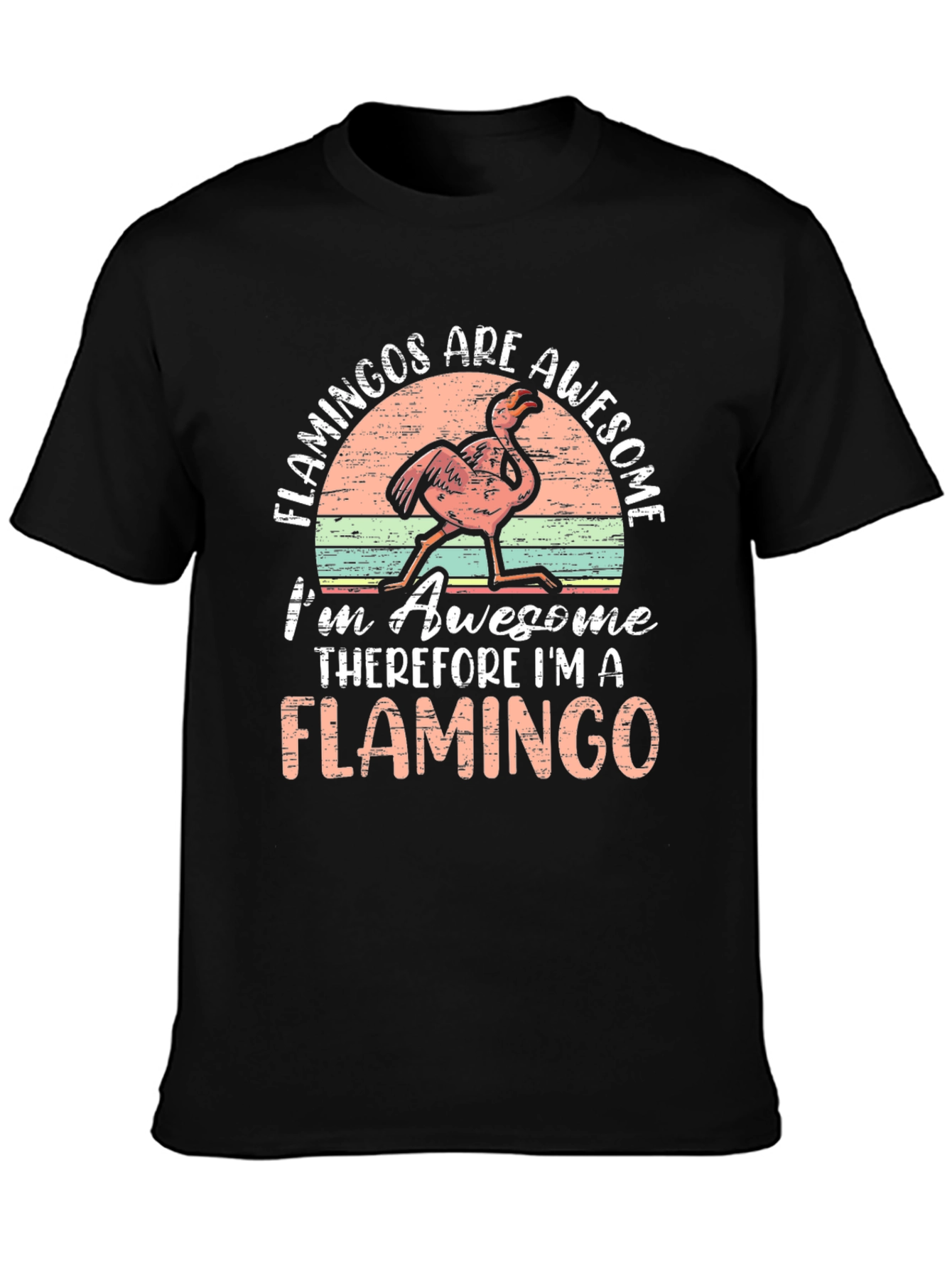 Black Flamingos are Awesome T-Shirt view 3