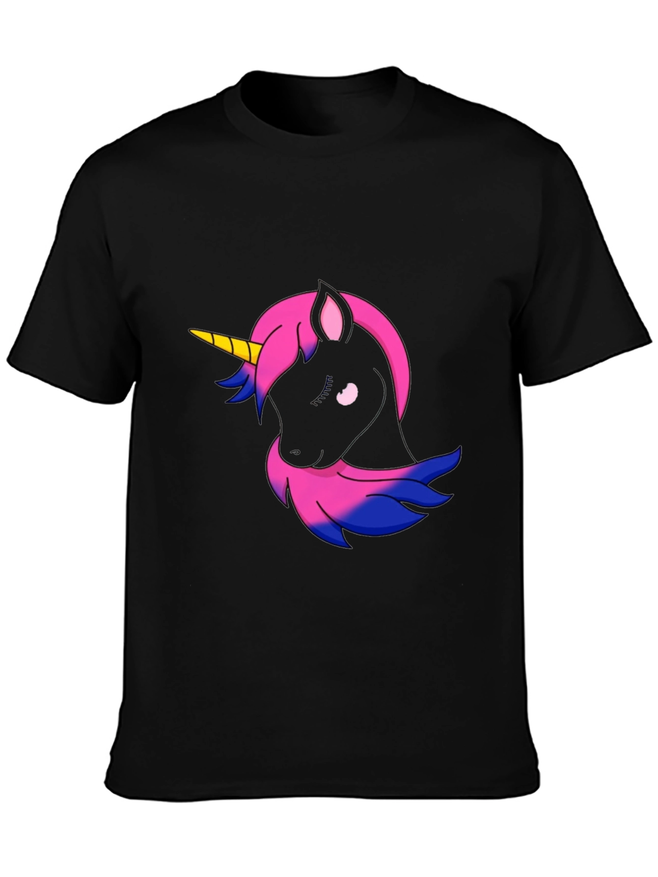 Black Bisexual Pride Unicorn Graphic Tee - Black view 3