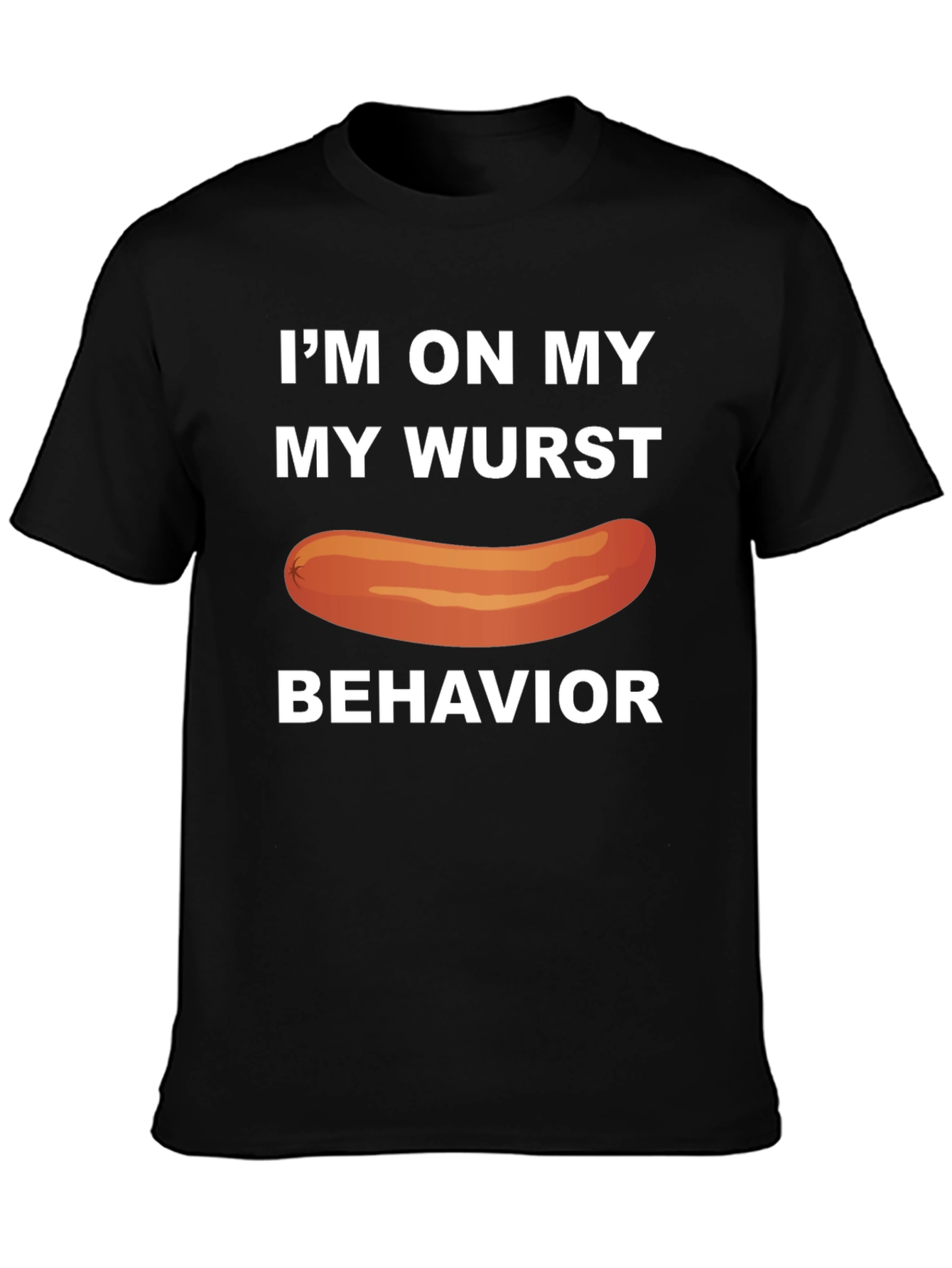 Black Wurst Behavior T-Shirt Funny Sausage Tee view 3