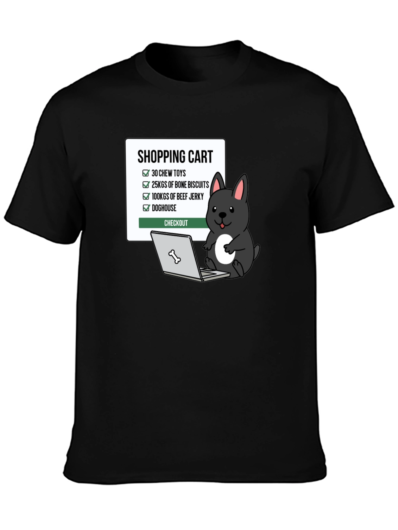 Funny Dog Shopping Cart T-Shirt - 3