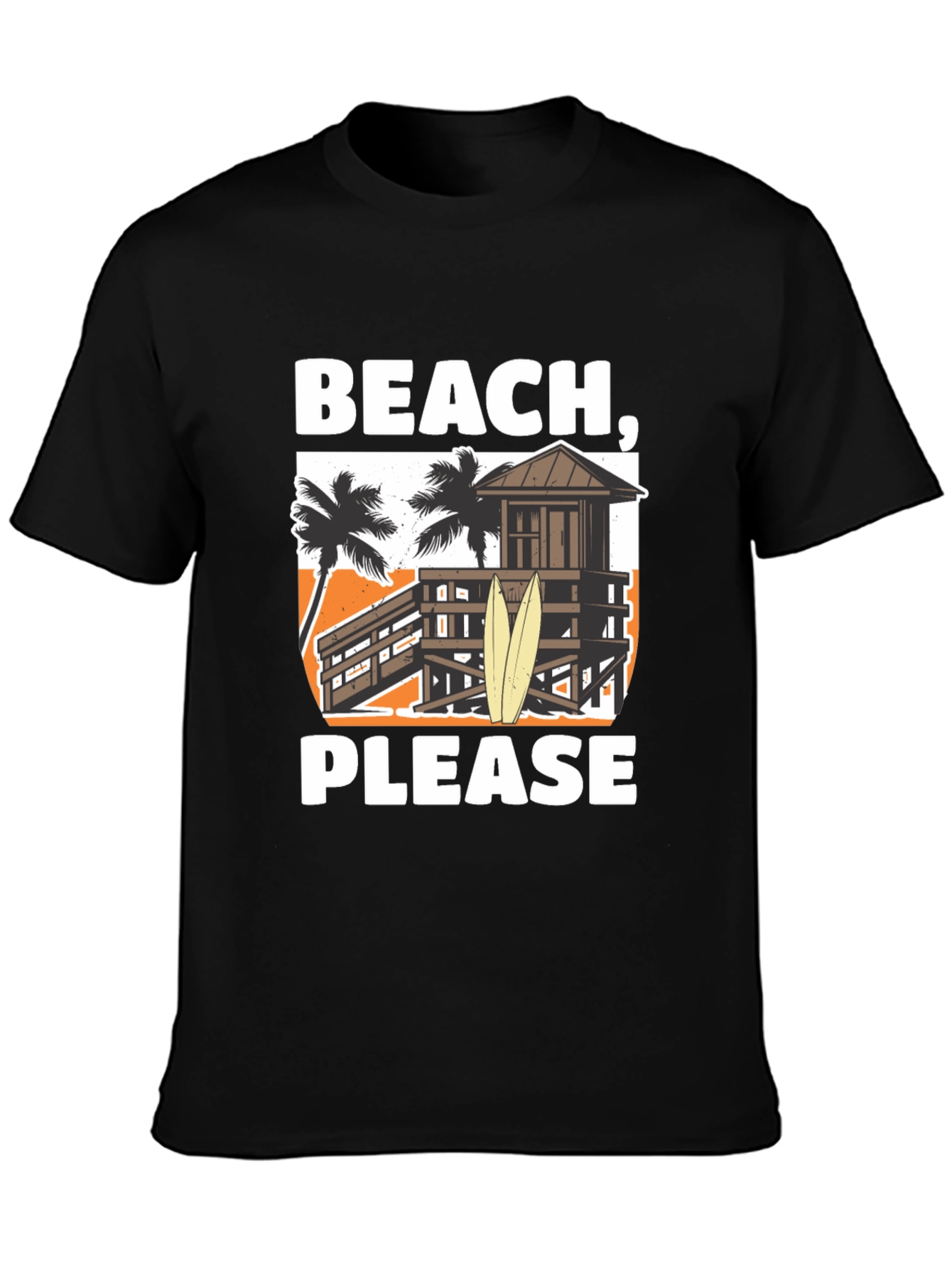 Black Beach, Please T-Shirt - Summer Vacation Apparel view 3