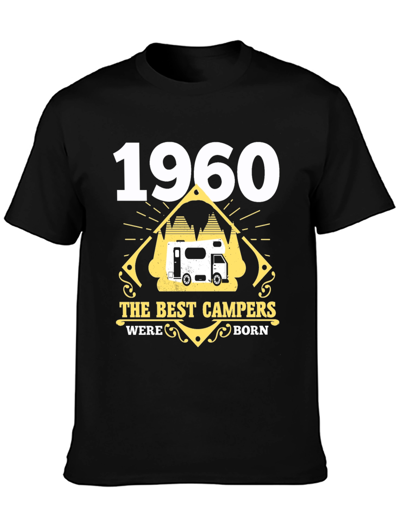 Black 1960 The Best Campers Were Born T-Shirt view 3