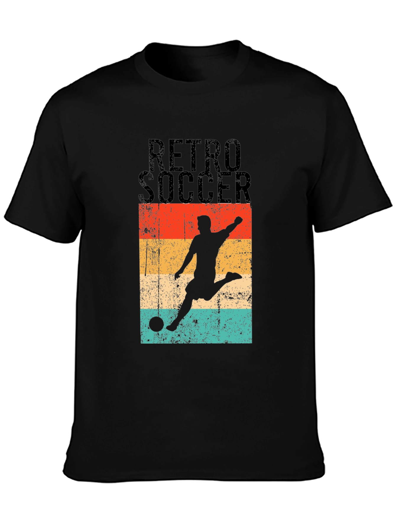 Black Retro Soccer Graphic T-Shirt - Stylish Casual Wear view 3