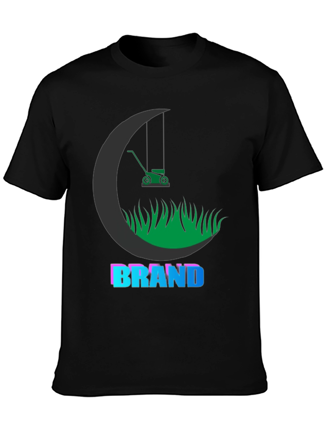 Black Lawnmower Graphic Tee - Cool Brand T-Shirt view 3