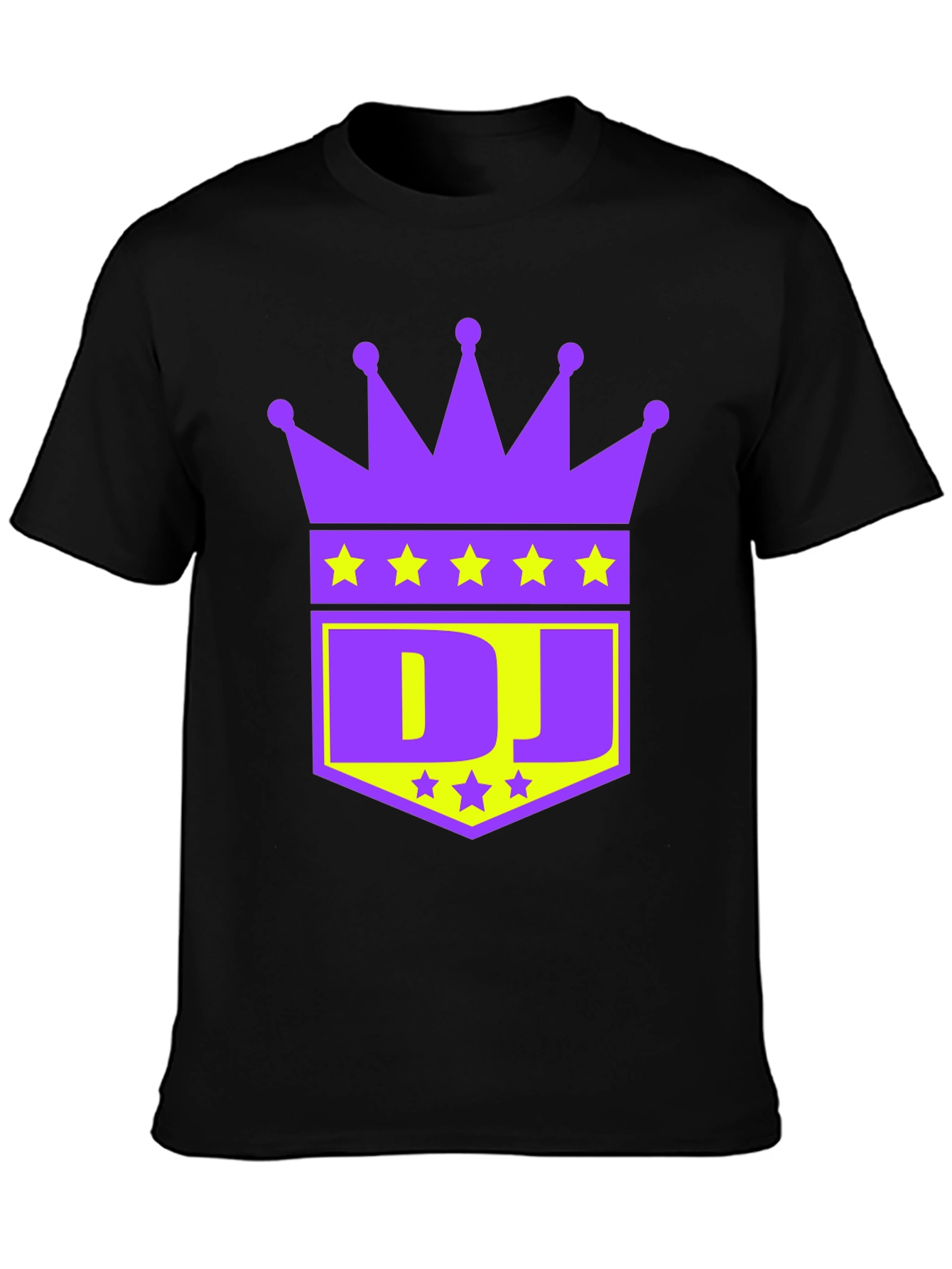 Black DJ Crown Graphic Tee - Purple and Gold view 3