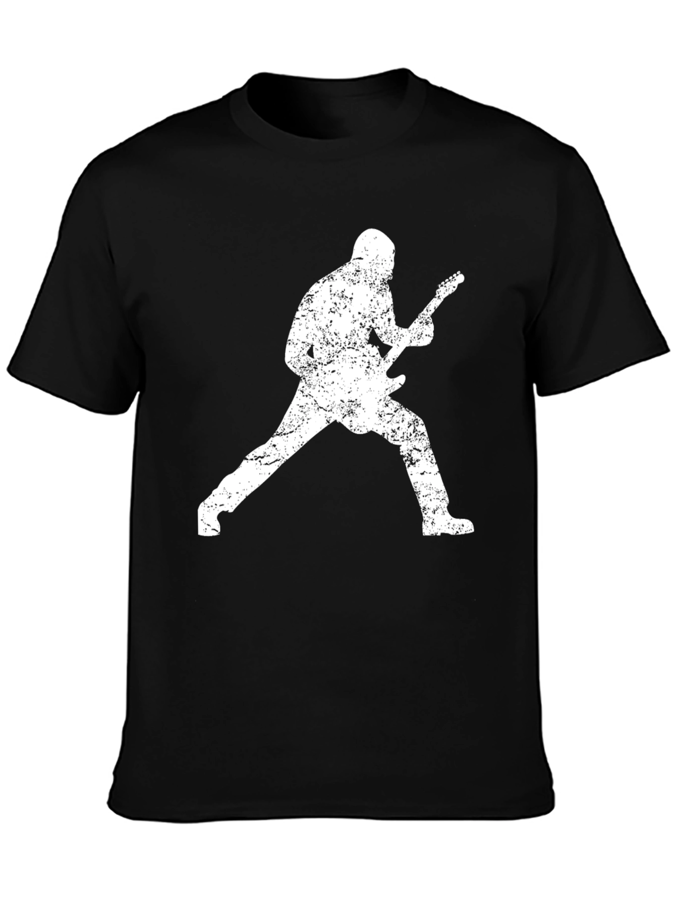 Black Rockstar Guitar Player Graphic T-Shirt view 3