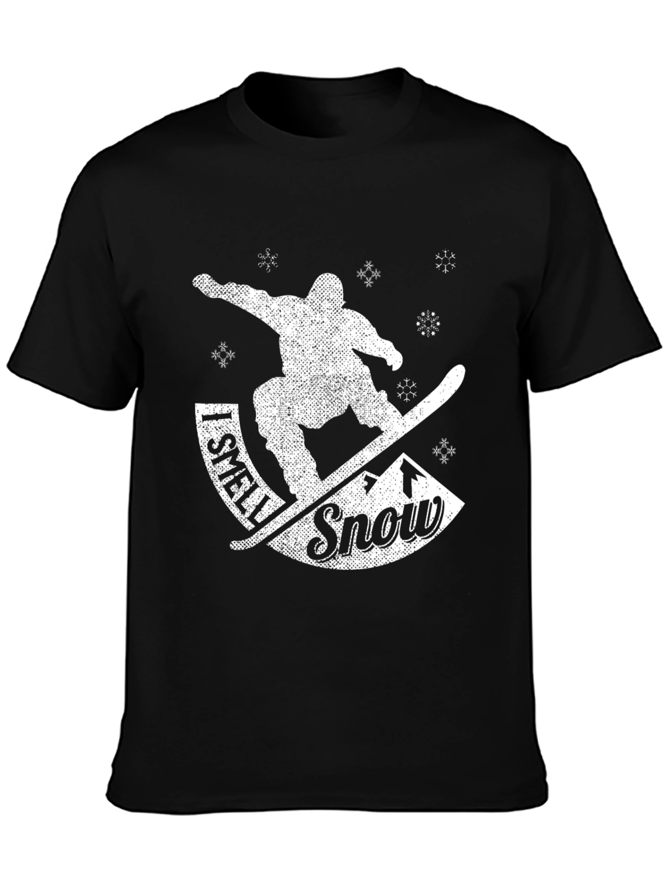 Black I Smell Snow Black Graphic Tee Shirt view 3