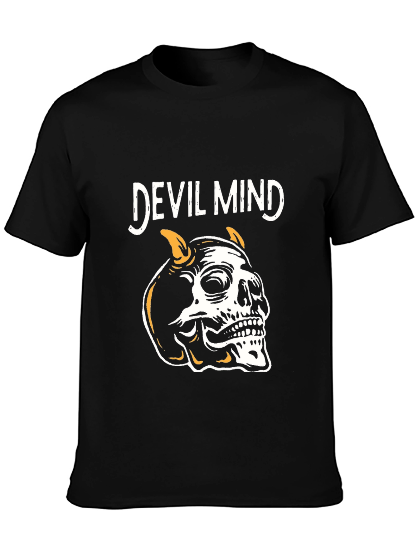 Black Devil Mind Skull Graphic T-Shirt - Mens view 3