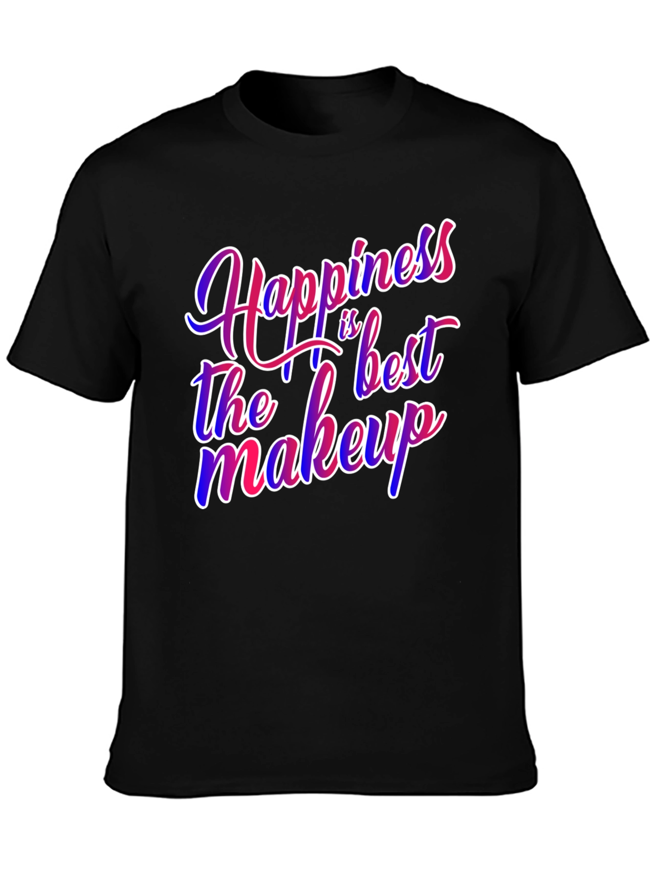 Black Happiness is the Best Makeup Graphic Tee view 3