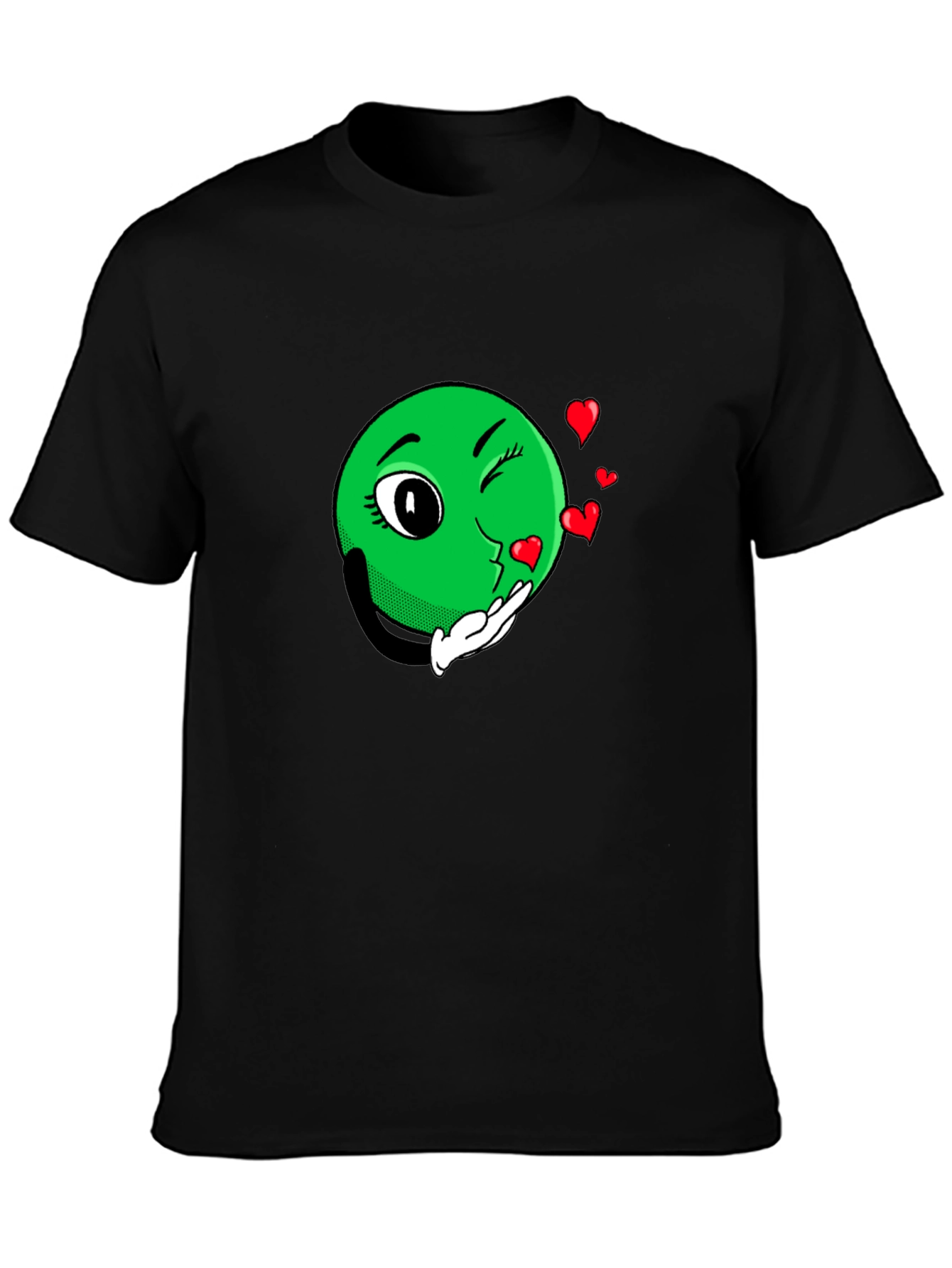 Black Emoji Love Black T-Shirt view 3