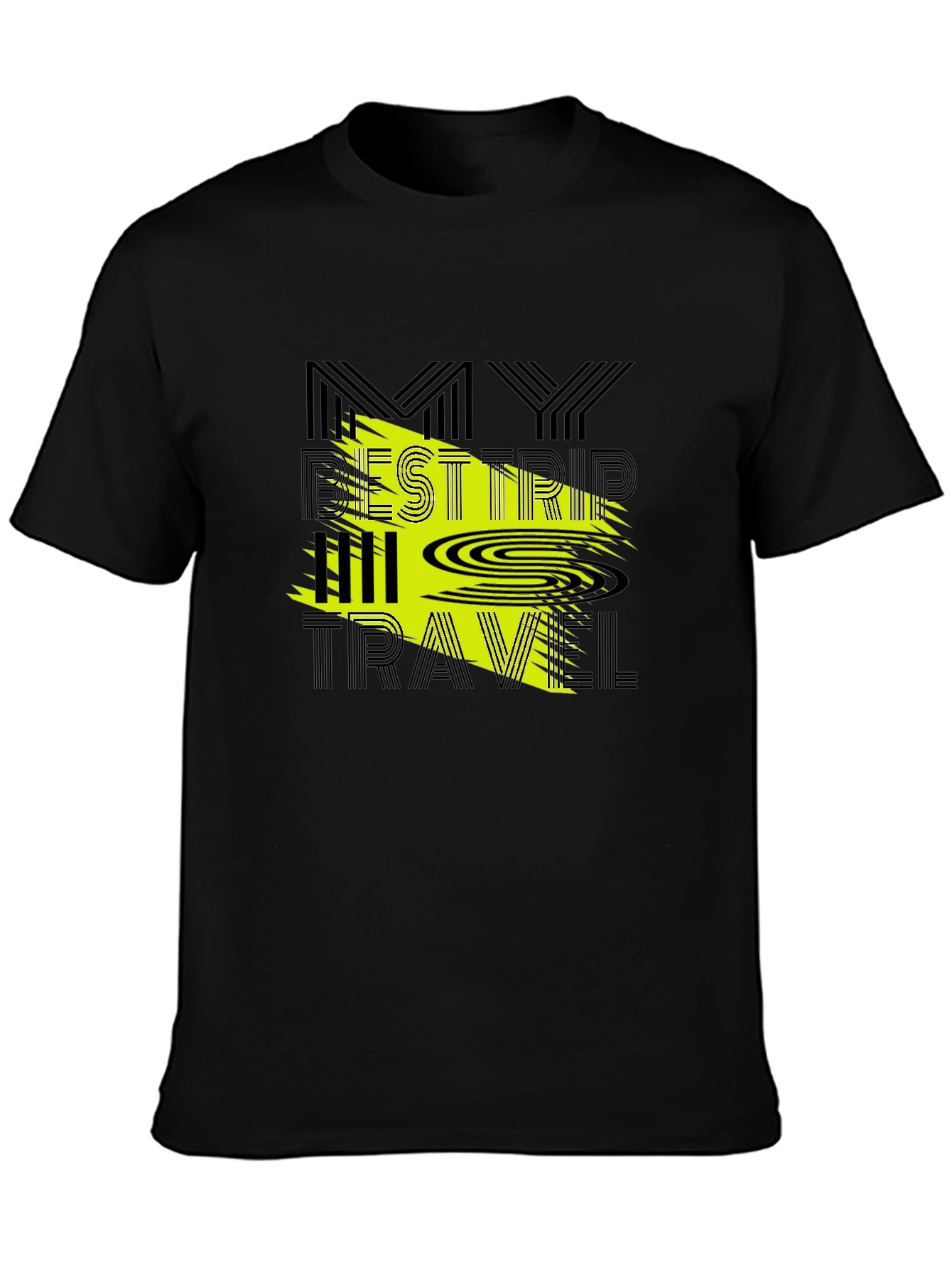 Black My Best Trip All Travel Graphic Tee - Black view 3