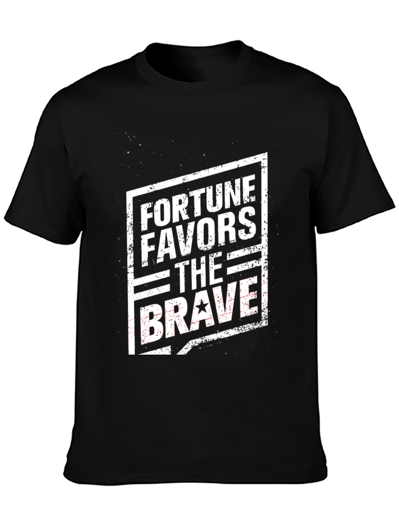 Black Fortune Favors The Brave Graphic Tee view 3