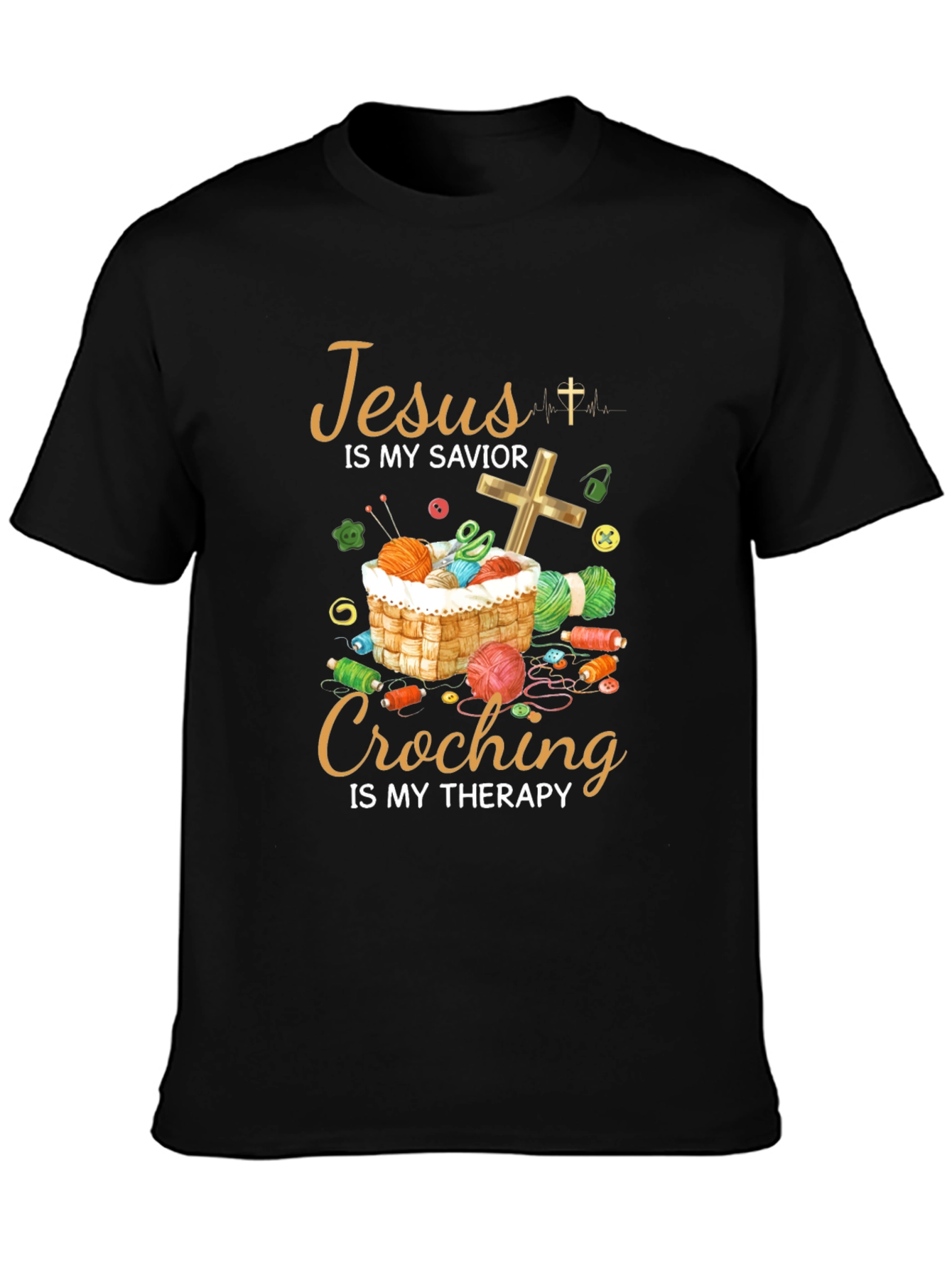 Jesus is My Savior Crochet Therapy T-Shirt - 3