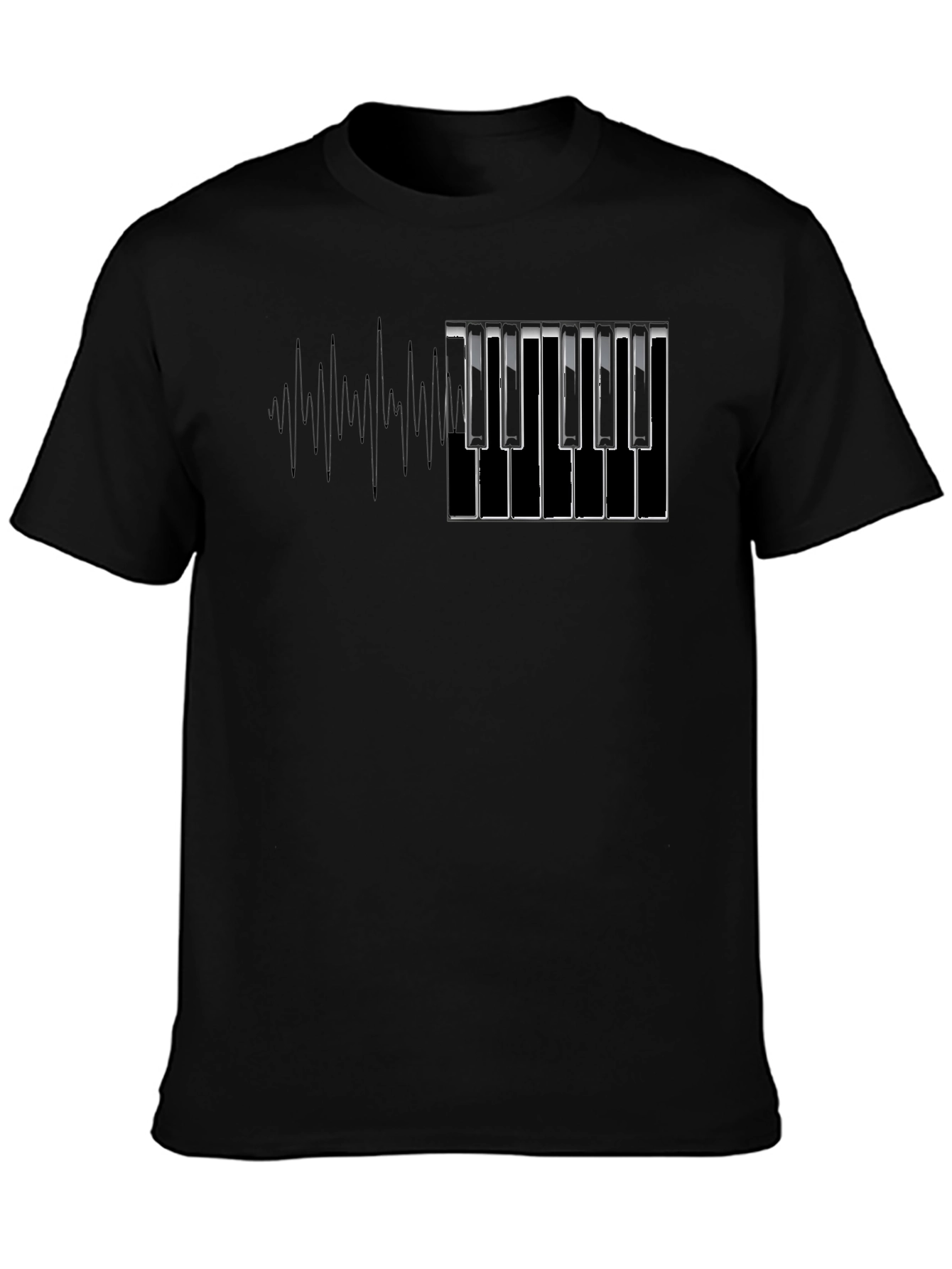 Black Piano Keys Graphic Tee - Black Short Sleeve view 3