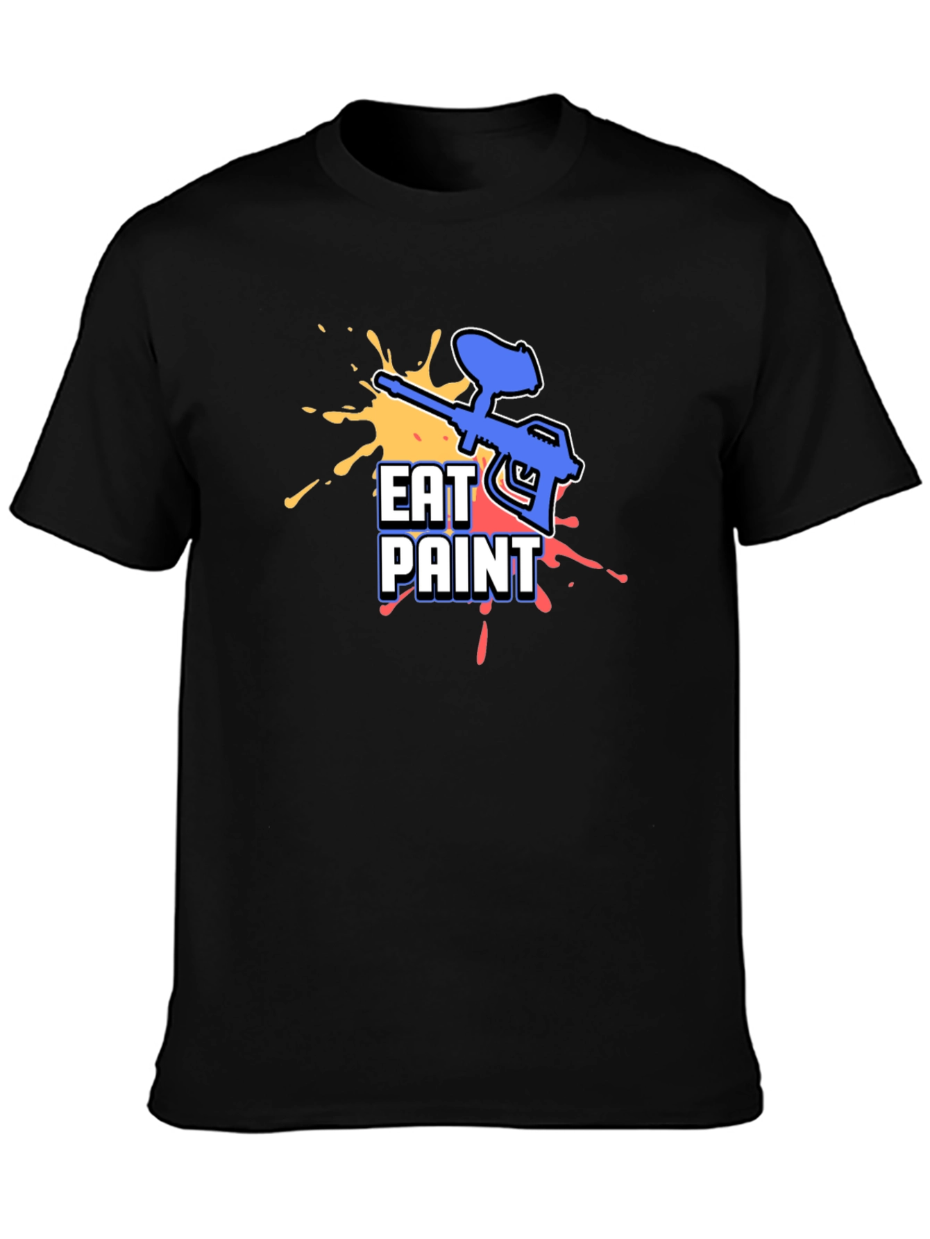 Black Eat Paint T-Shirt - Paintball Design view 3