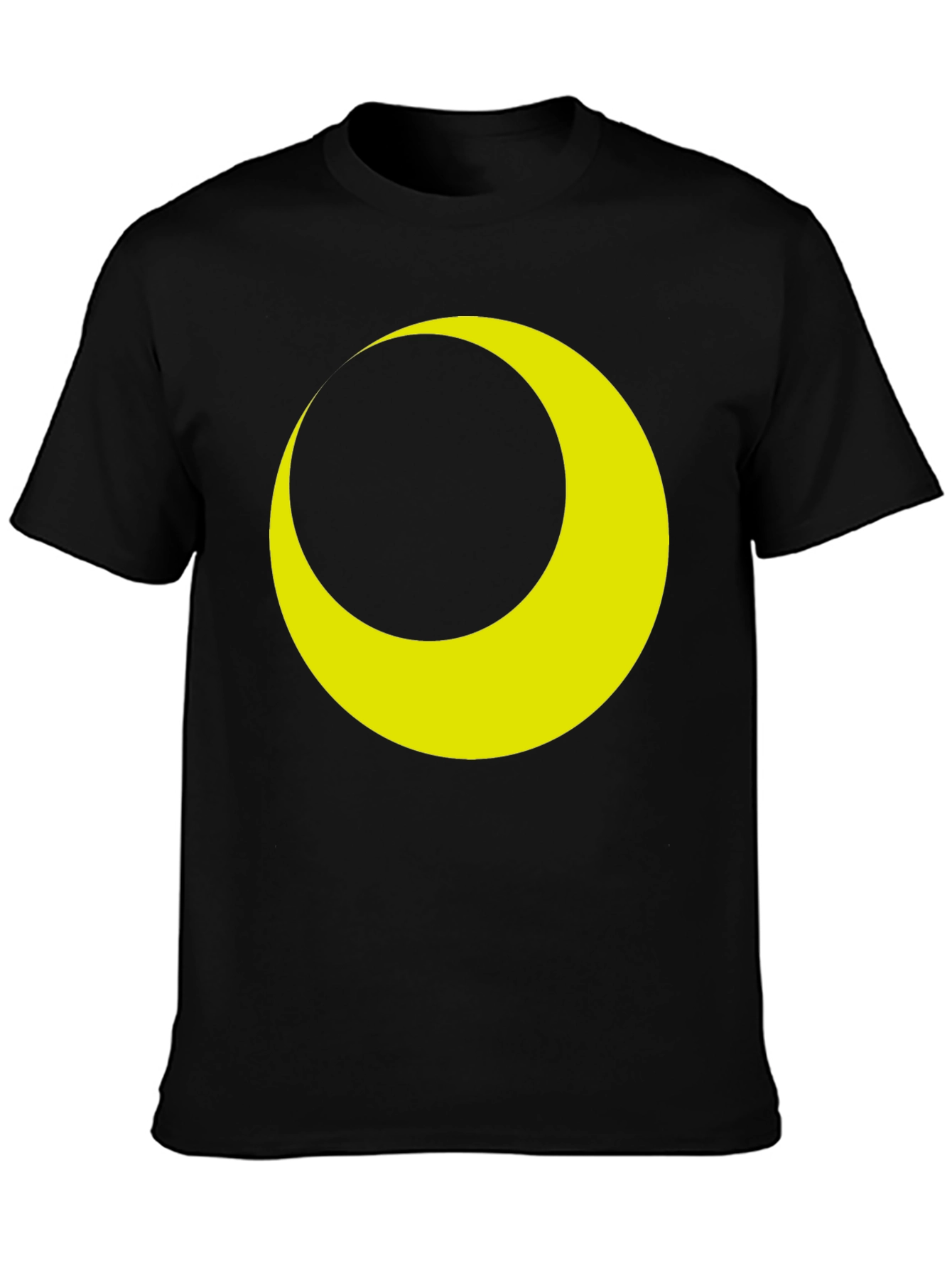 Black Crescent Moon Graphic Tee - Stylish Black T-Shirt view 3