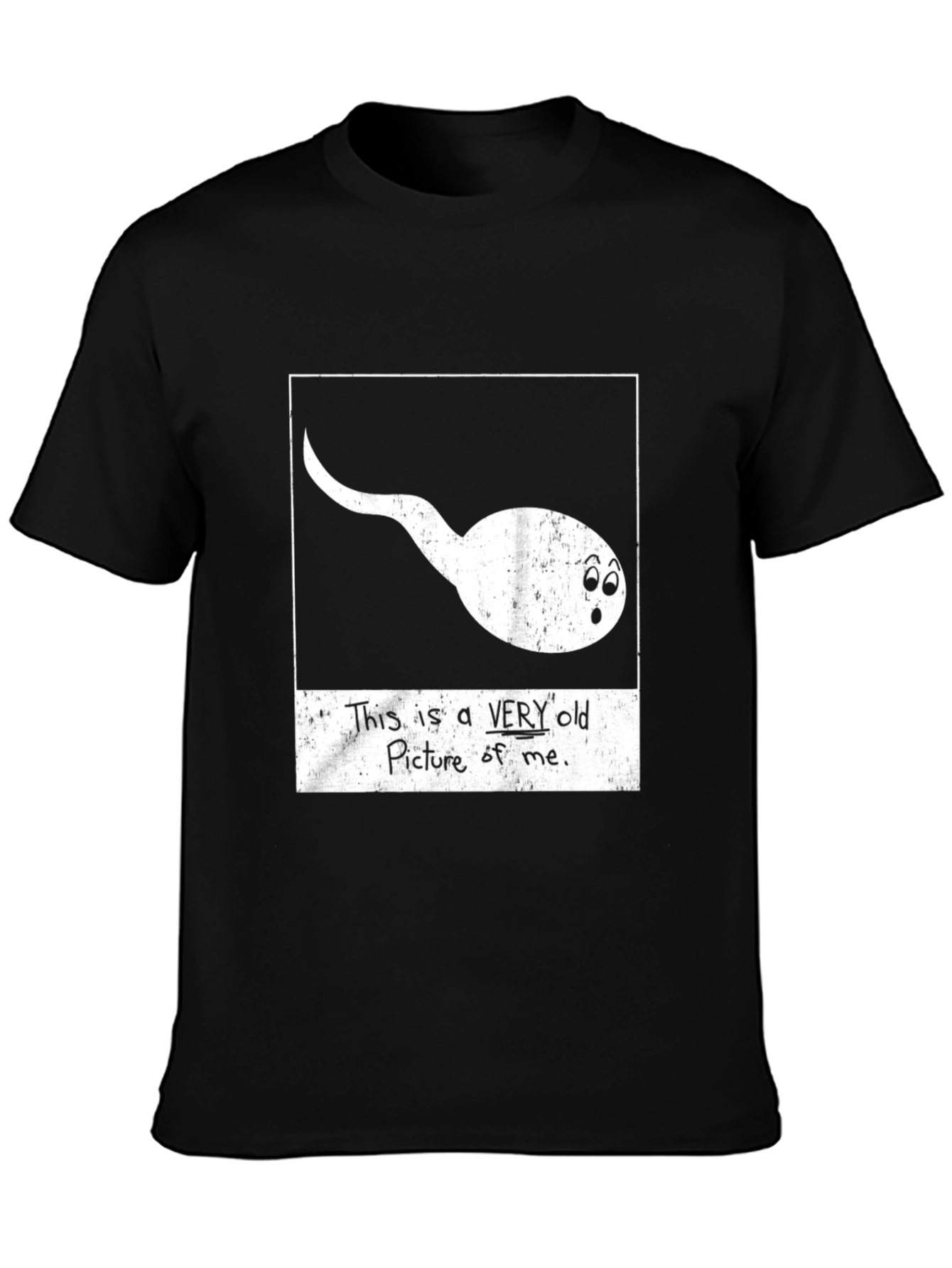 Black Funny Sperm 'Old Picture of Me' Graphic Tee view 3
