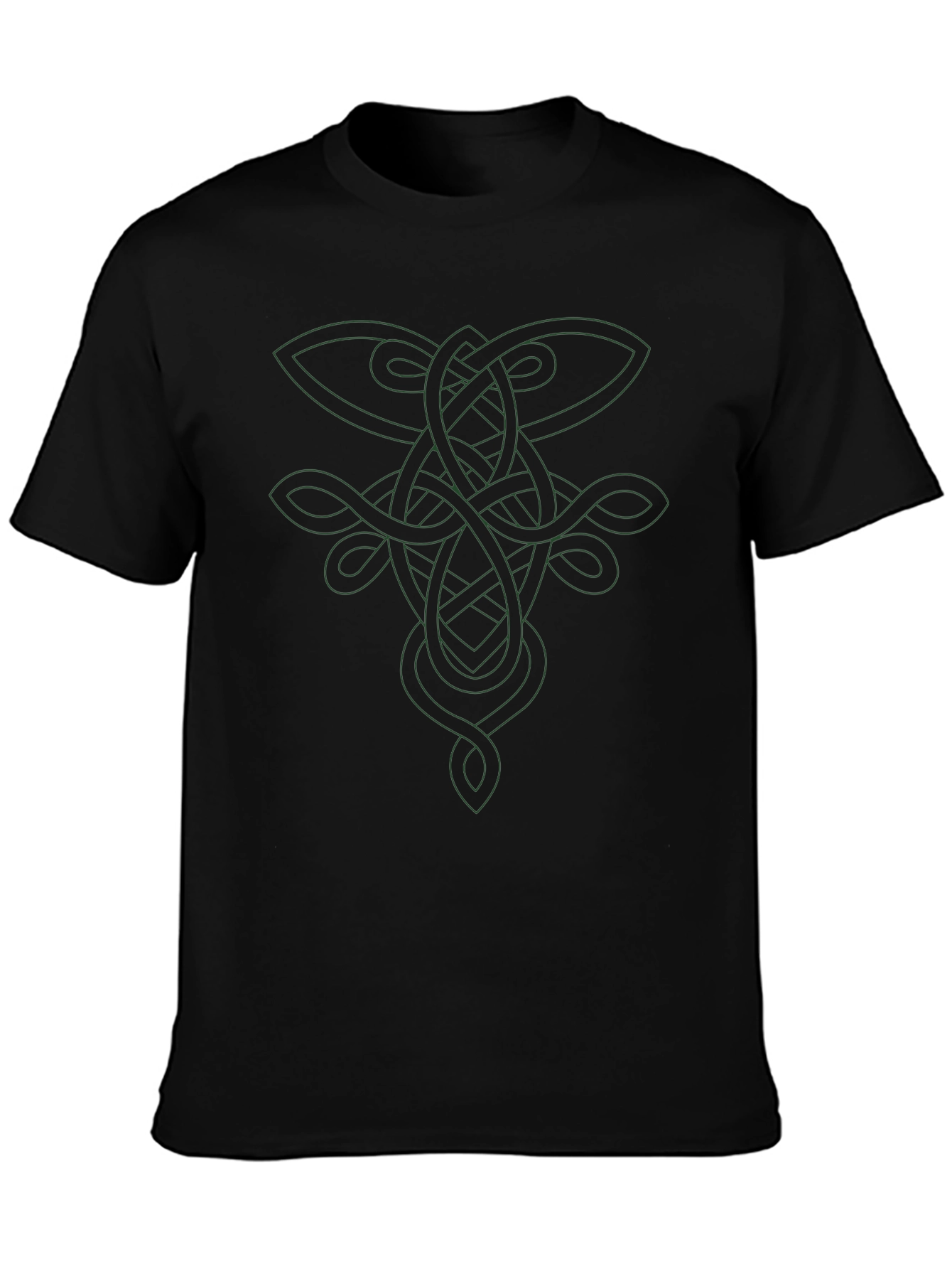 Black Celtic Knot Design Black T-Shirt view 3