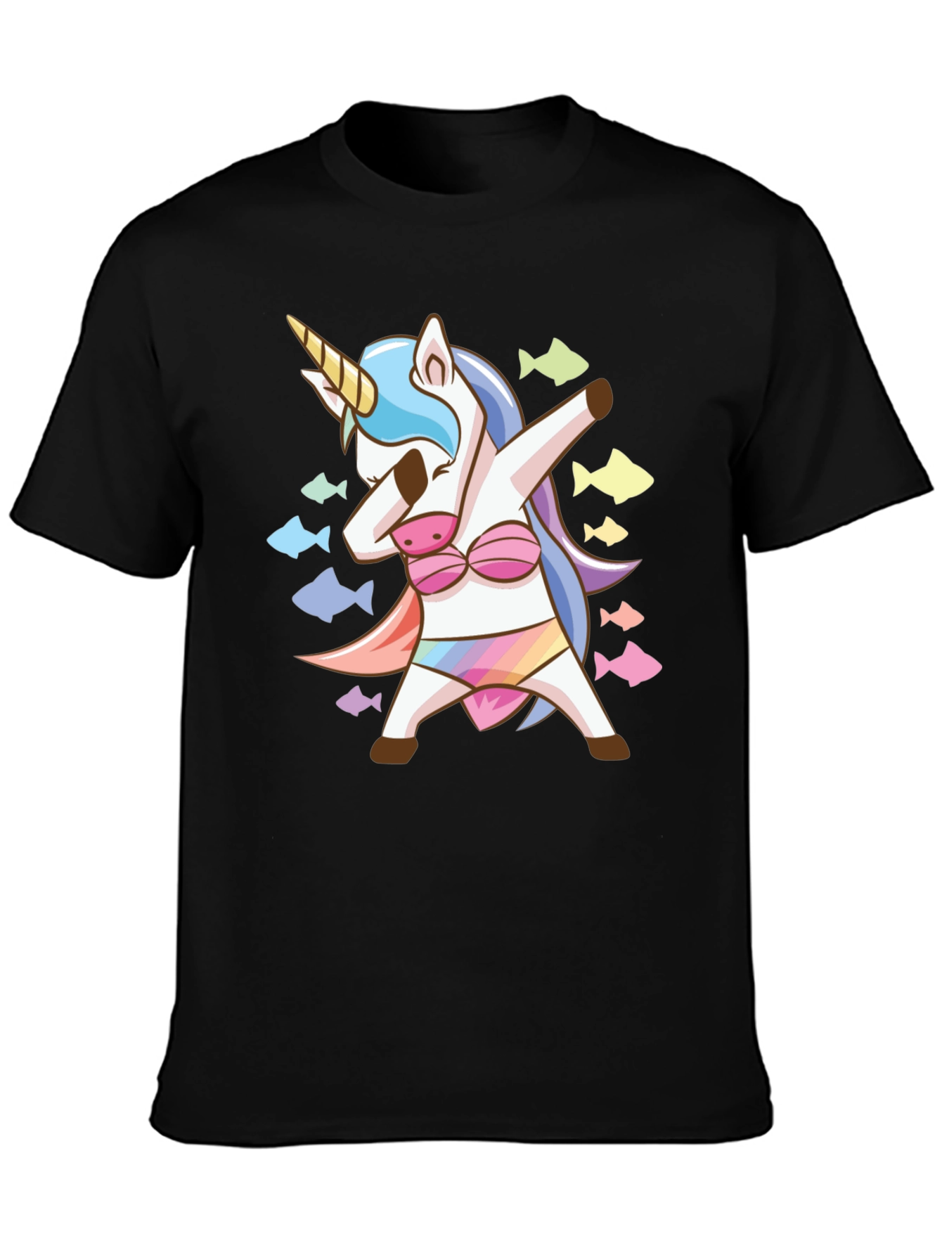 Black Unicorn Dab T-Shirt view 3