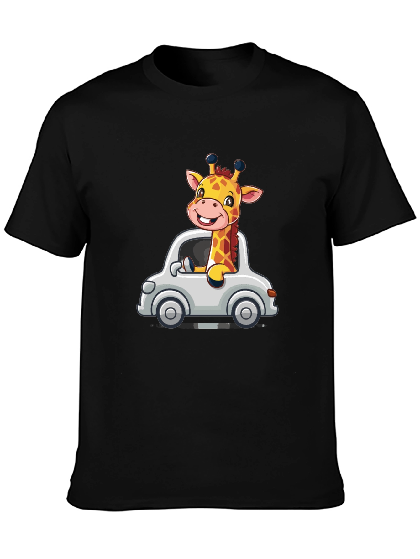 Black Giraffe Car Ride T-Shirt view 3
