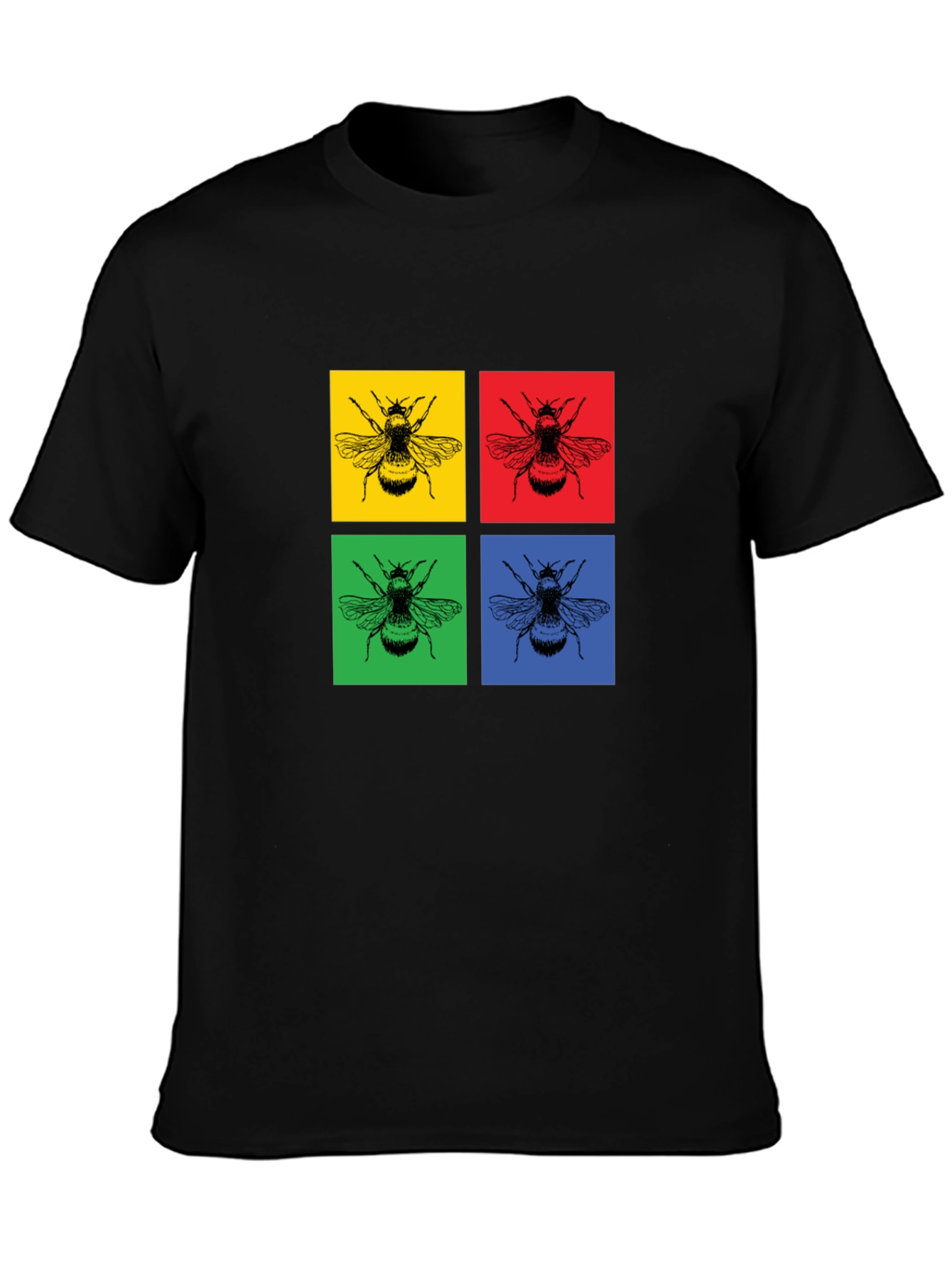 Black Pop Art Bee Graphic Tee - Bold & Stylish view 3