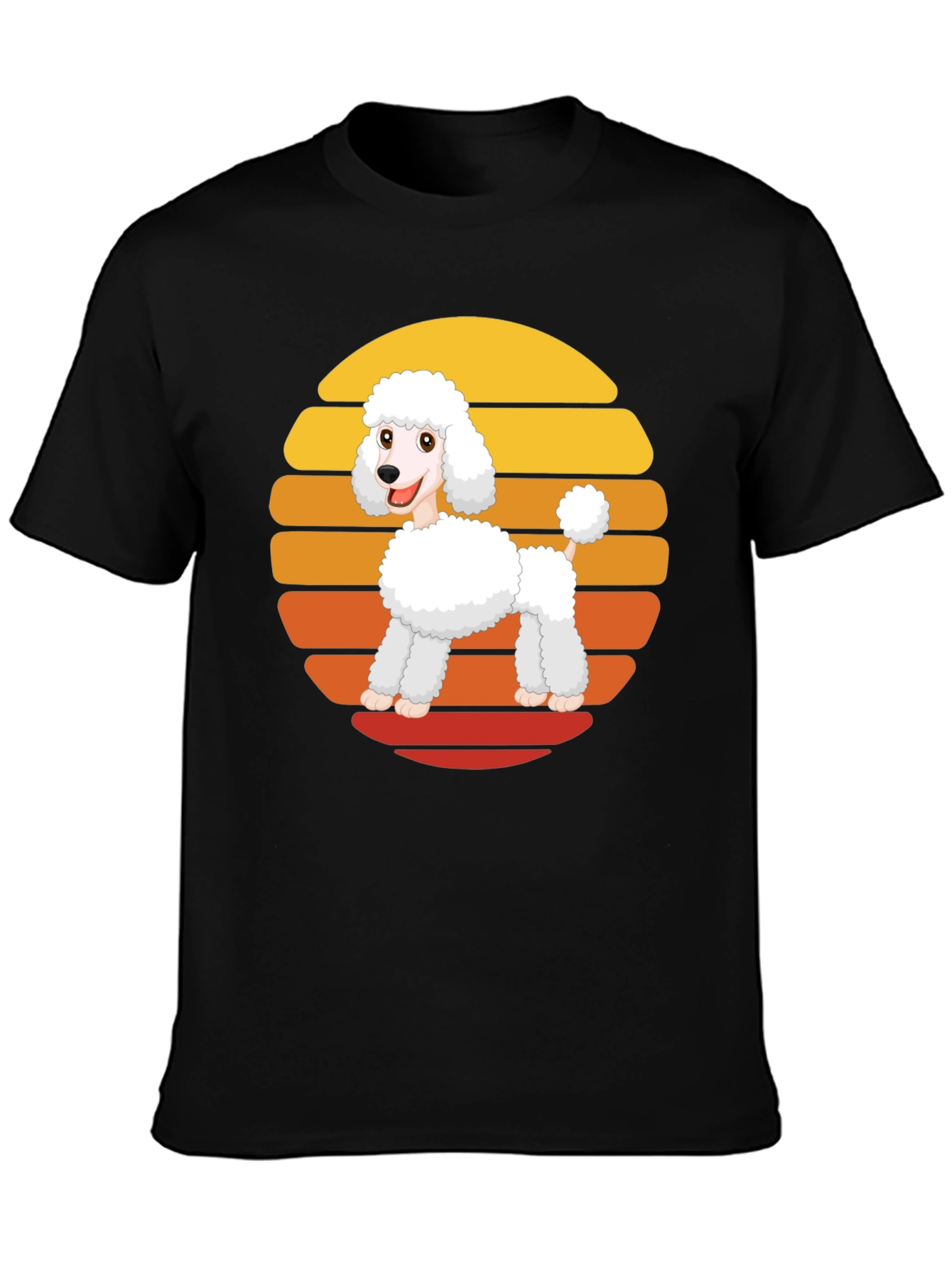 Black Poodle Sunset Graphic Tee view 3