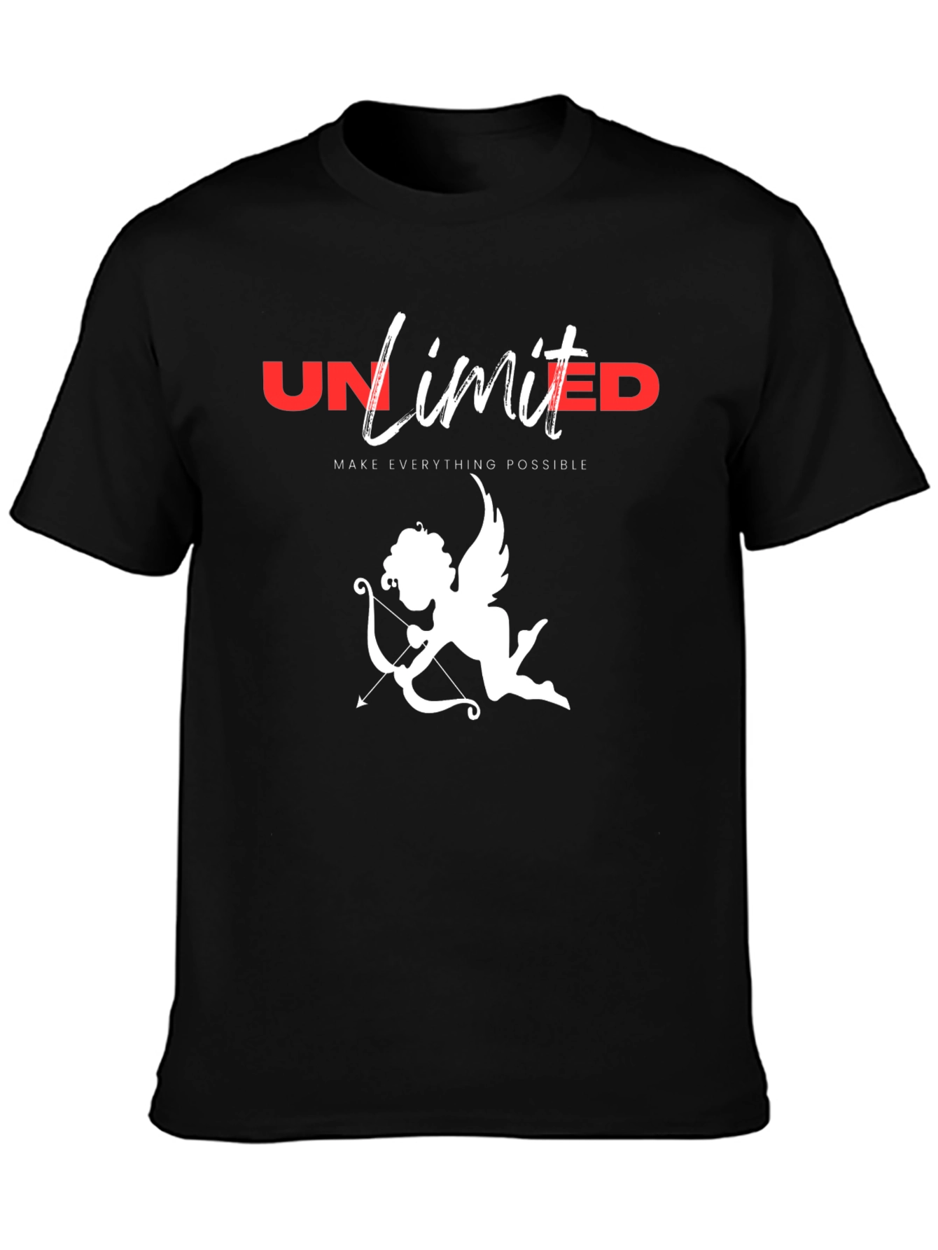 Black Unlimited Love Cupid Graphic T-Shirt view 3