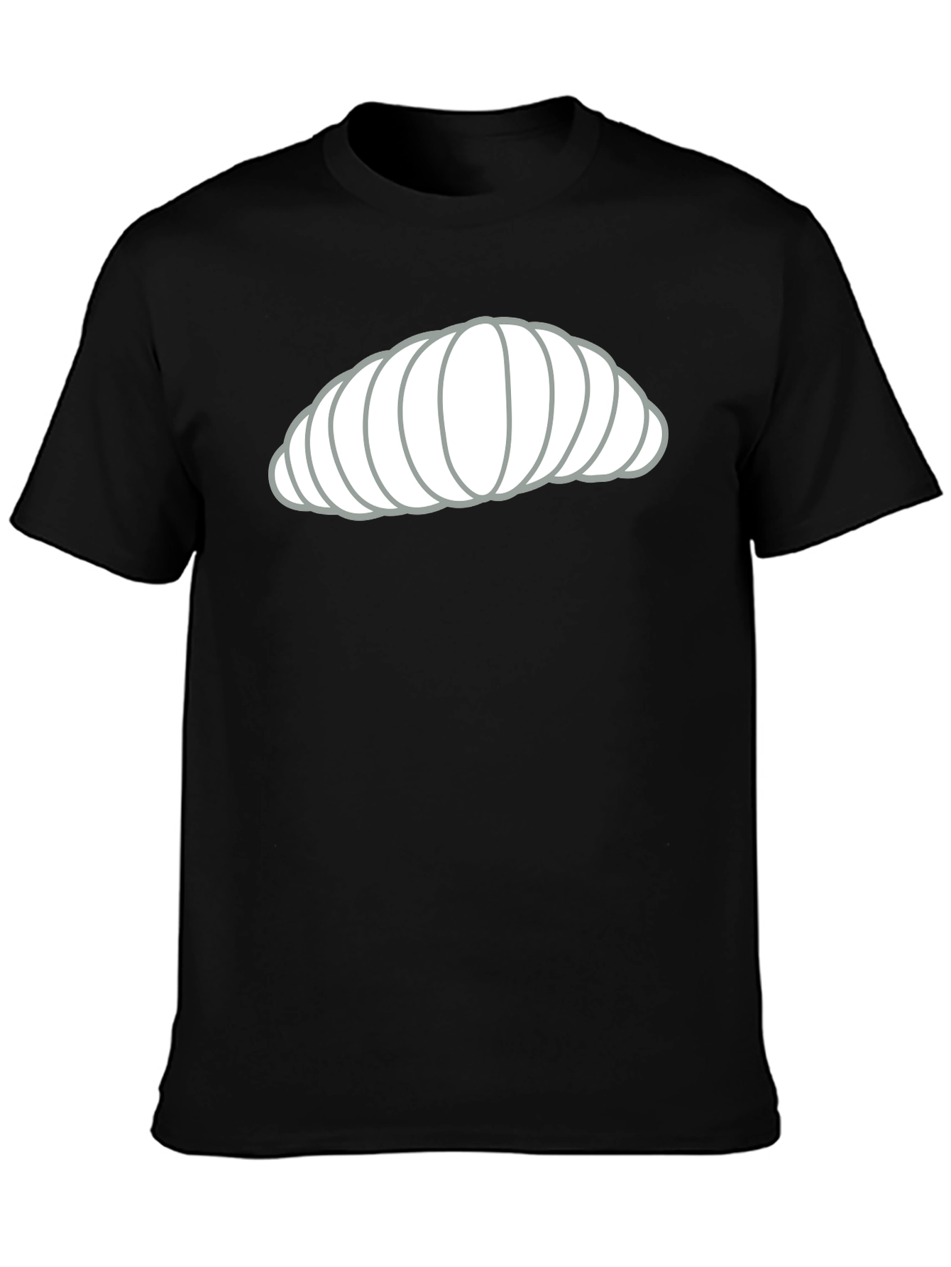 Black Croissant Graphic Black T-Shirt - Unisex Casual Tee view 3