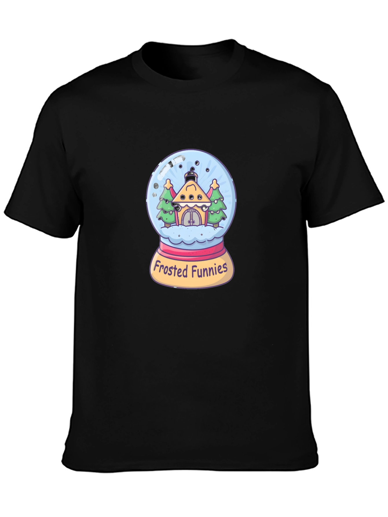 Black Frosted Funnies Graphic Tee - Quirky Black T-Shirt view 3