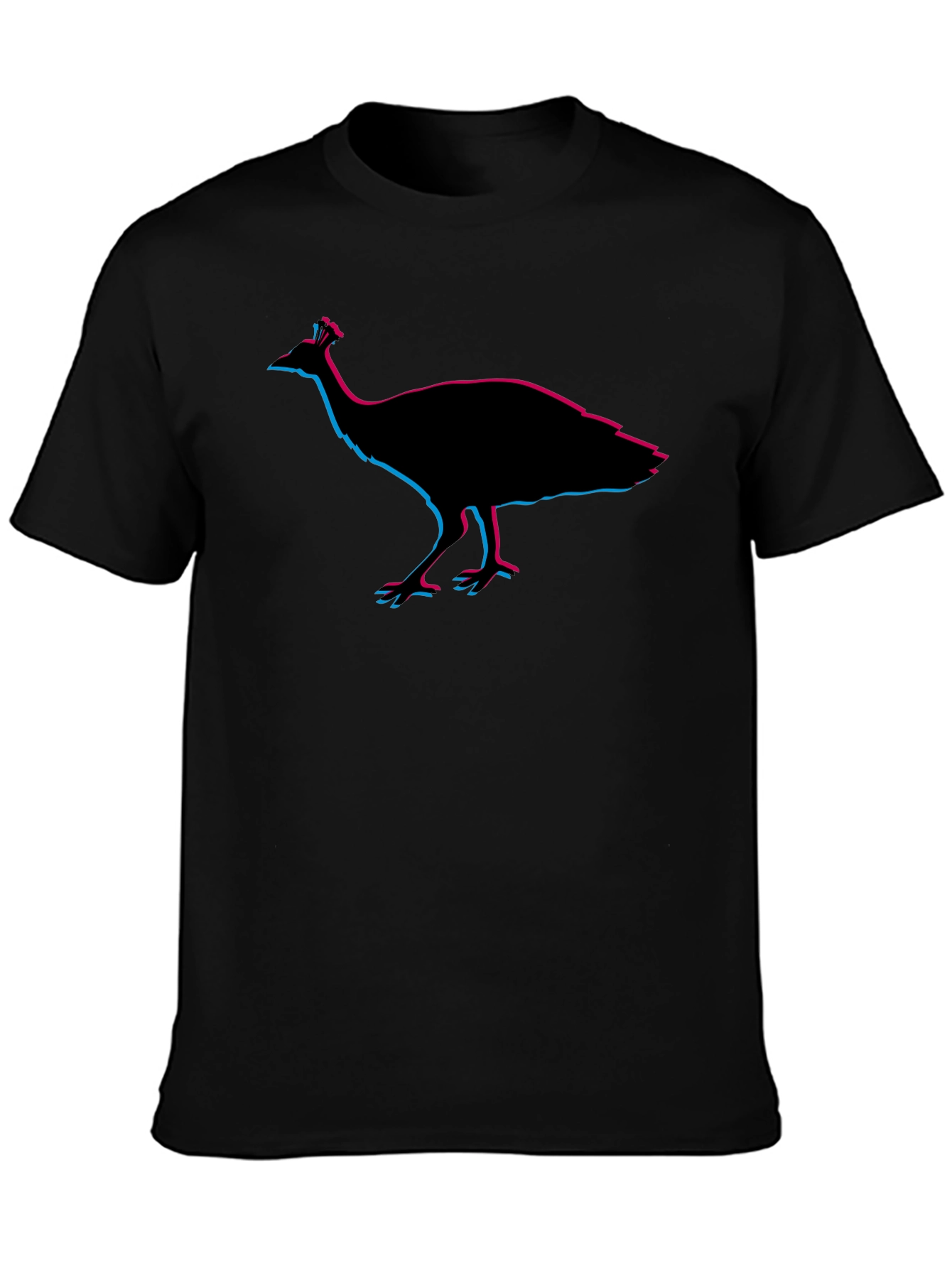 Black Peacock Silhouette T-Shirt - Graphic Tee view 3