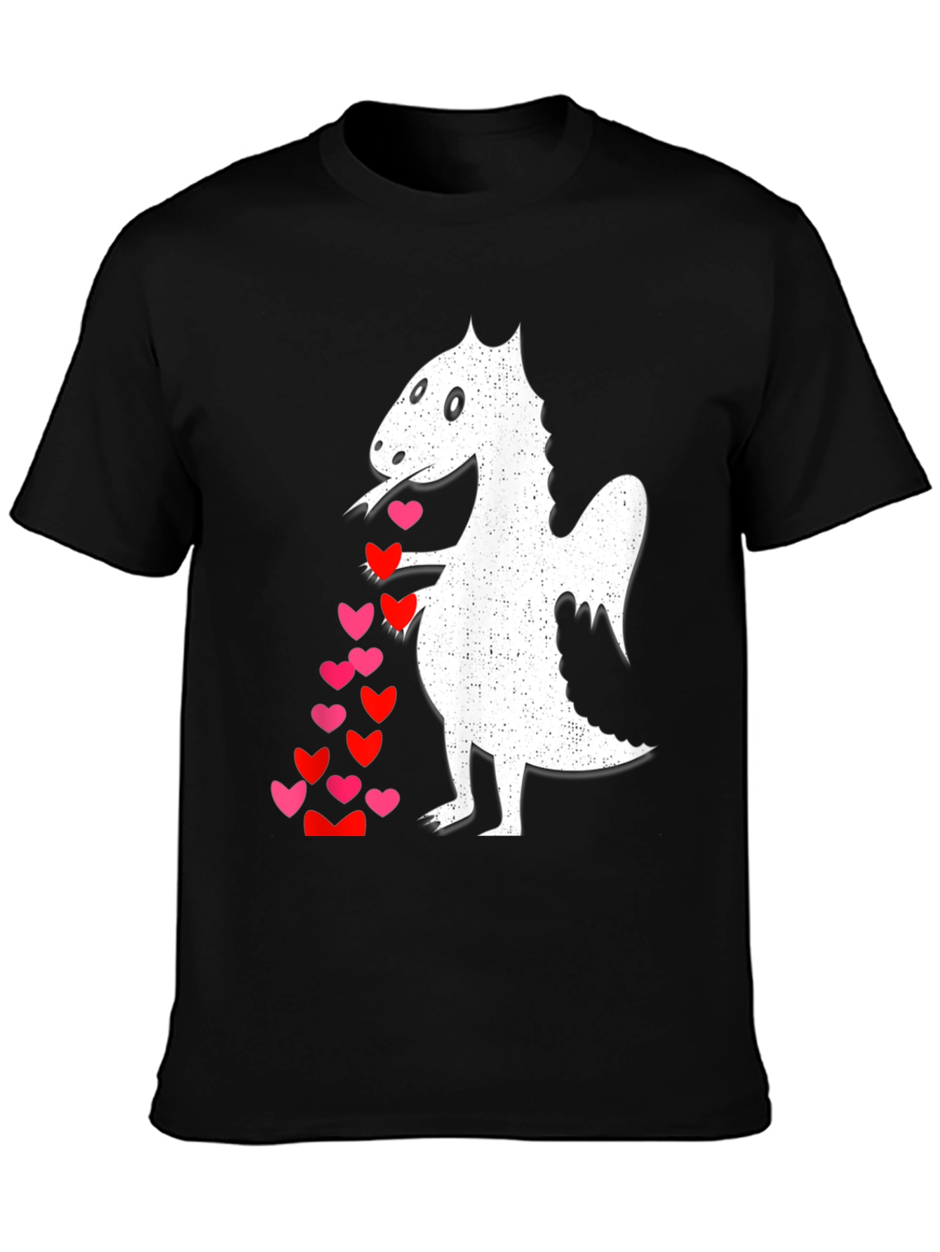 Black Dragon Love T-Shirt - Whimsical Heart Design view 3