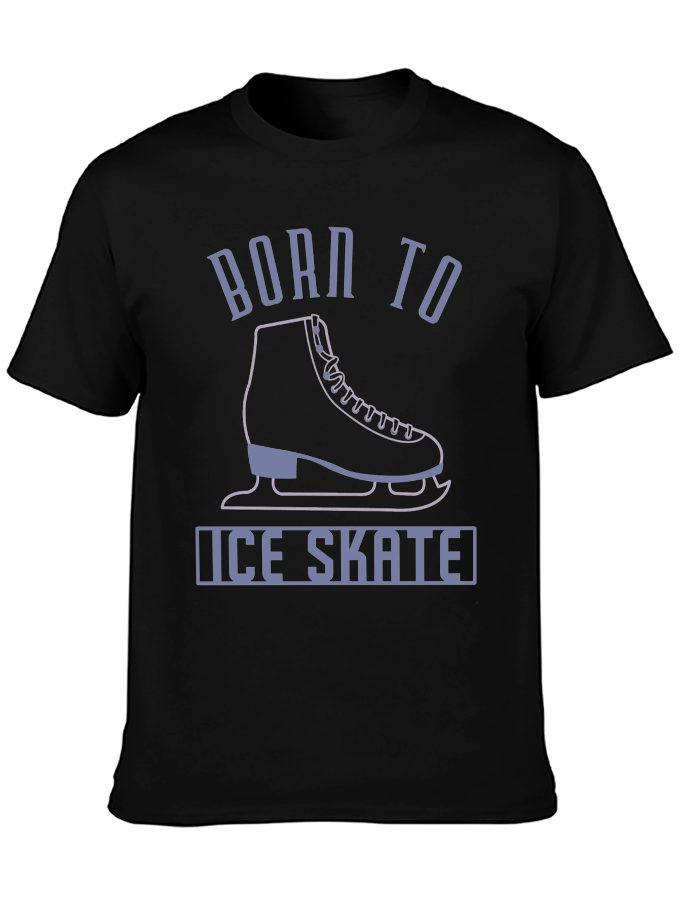 Black Born to Ice Skate T-Shirt - Black Graphic Tee view 3