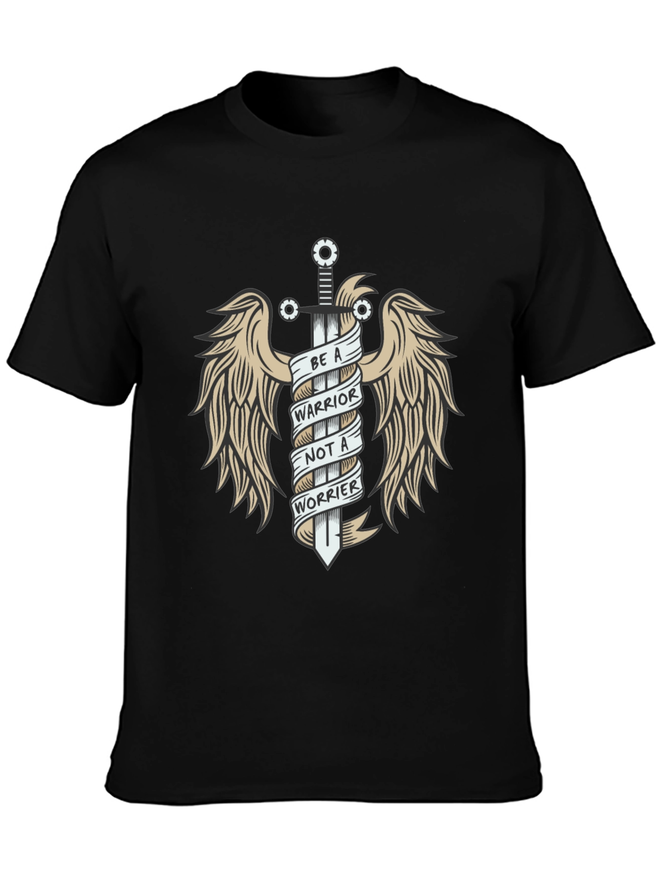 Black Warrior Not Worrier Graphic Tee view 3