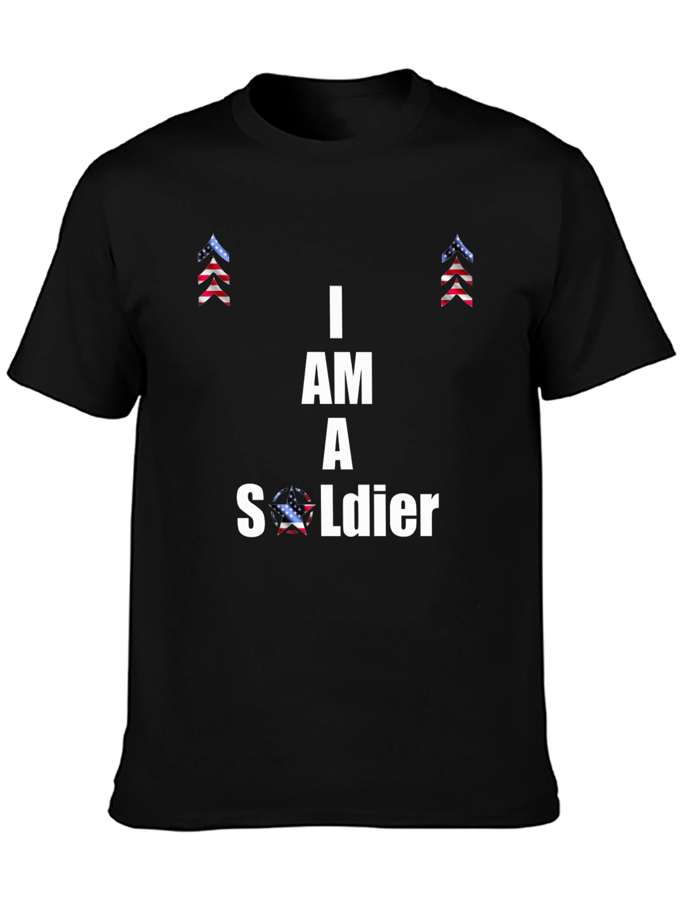 Black I Am A Soldier Graphic T-Shirt view 3