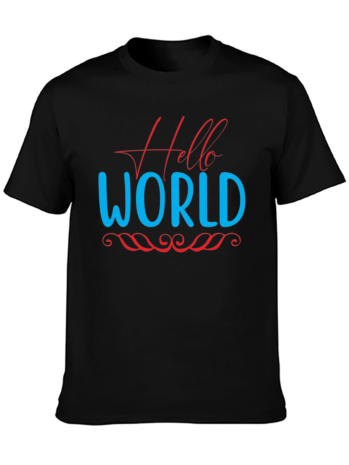 Black Hello World Graphic Tee - Black view 3