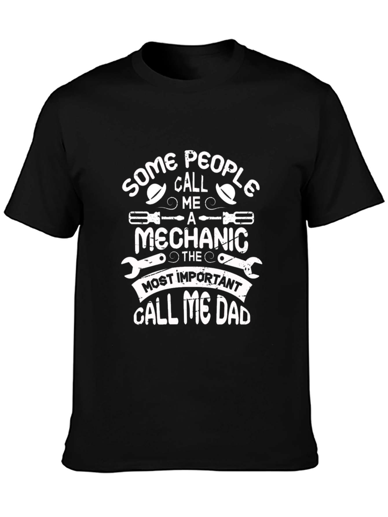 Black Mechanic Dad T-Shirt - Perfect Father's Day Gift view 3