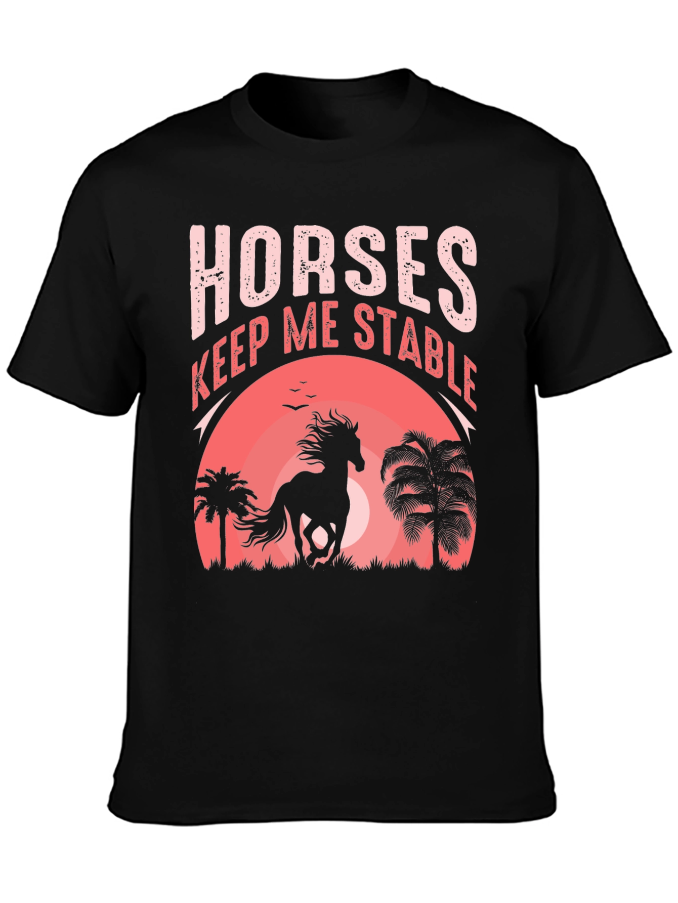 Black Horses Keep Me Stable Graphic Tee view 3