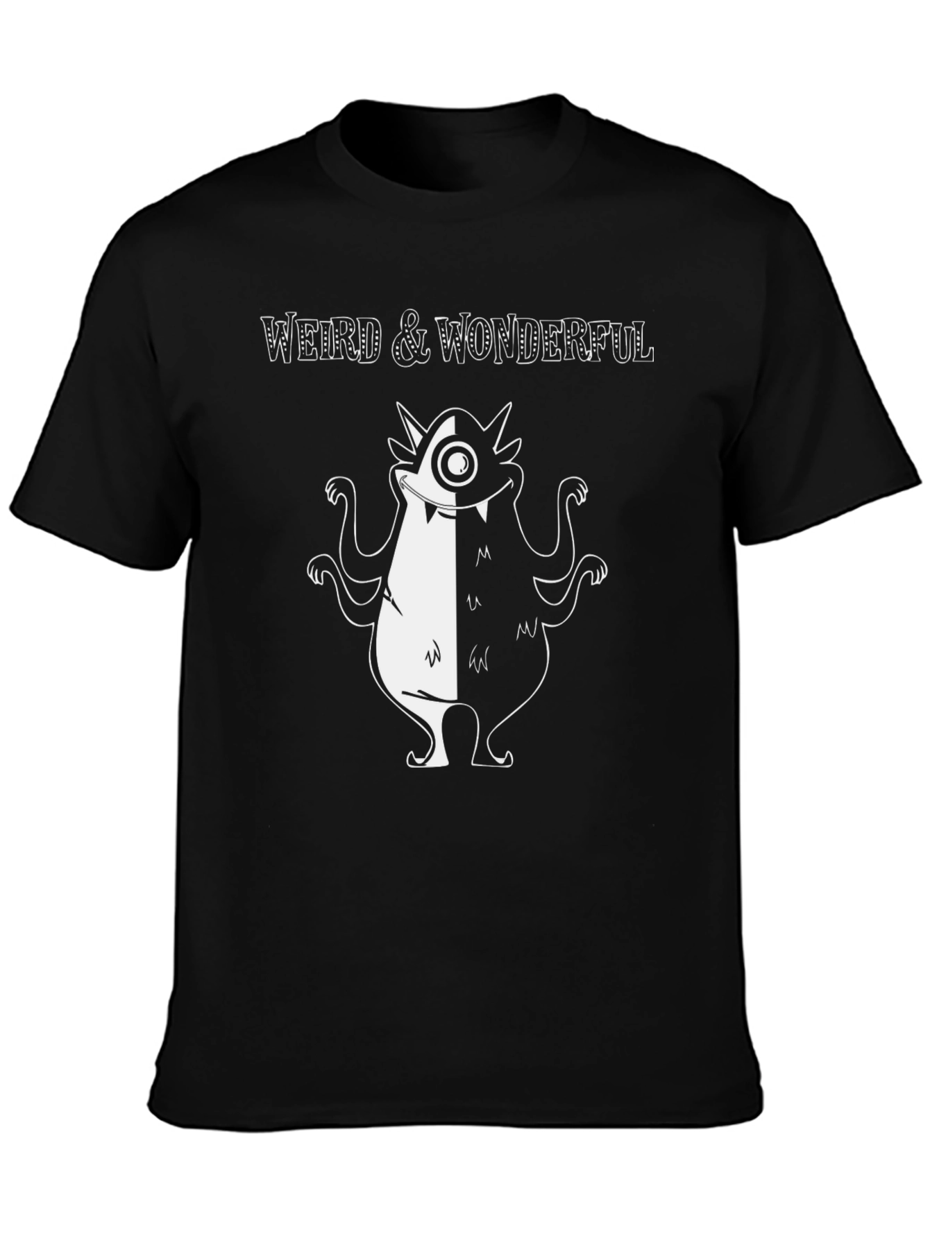 Black Weird & Wonderful Monster Graphic T-Shirt view 3