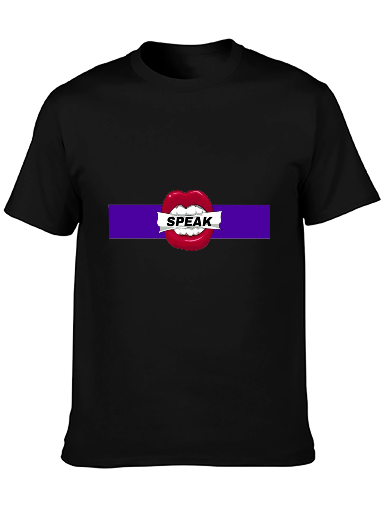 Black Speak Up Graphic Tee - Bold Expression T-Shirt view 3