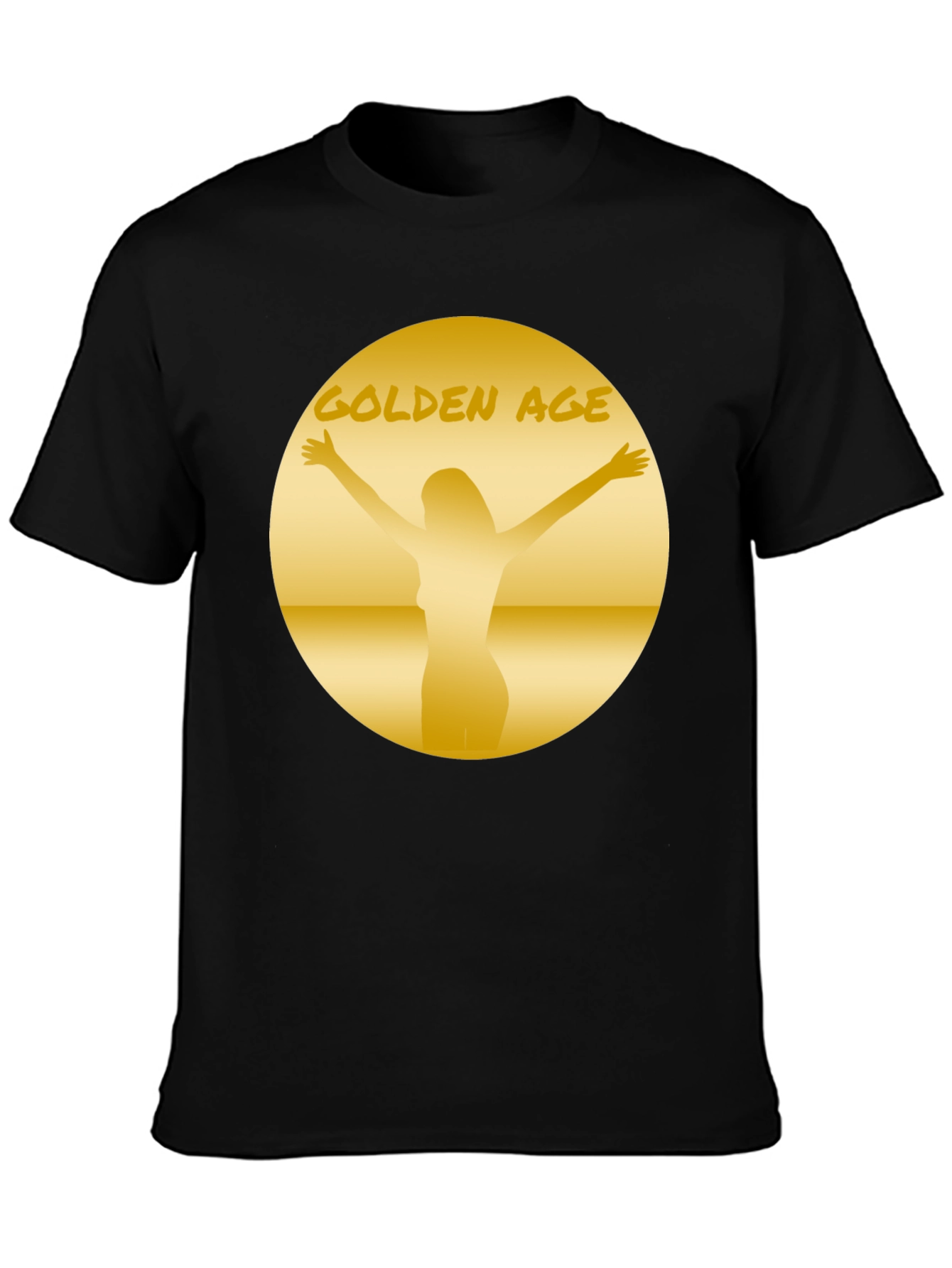 Black Golden Age Graphic Tee - Black Cotton T-Shirt view 3