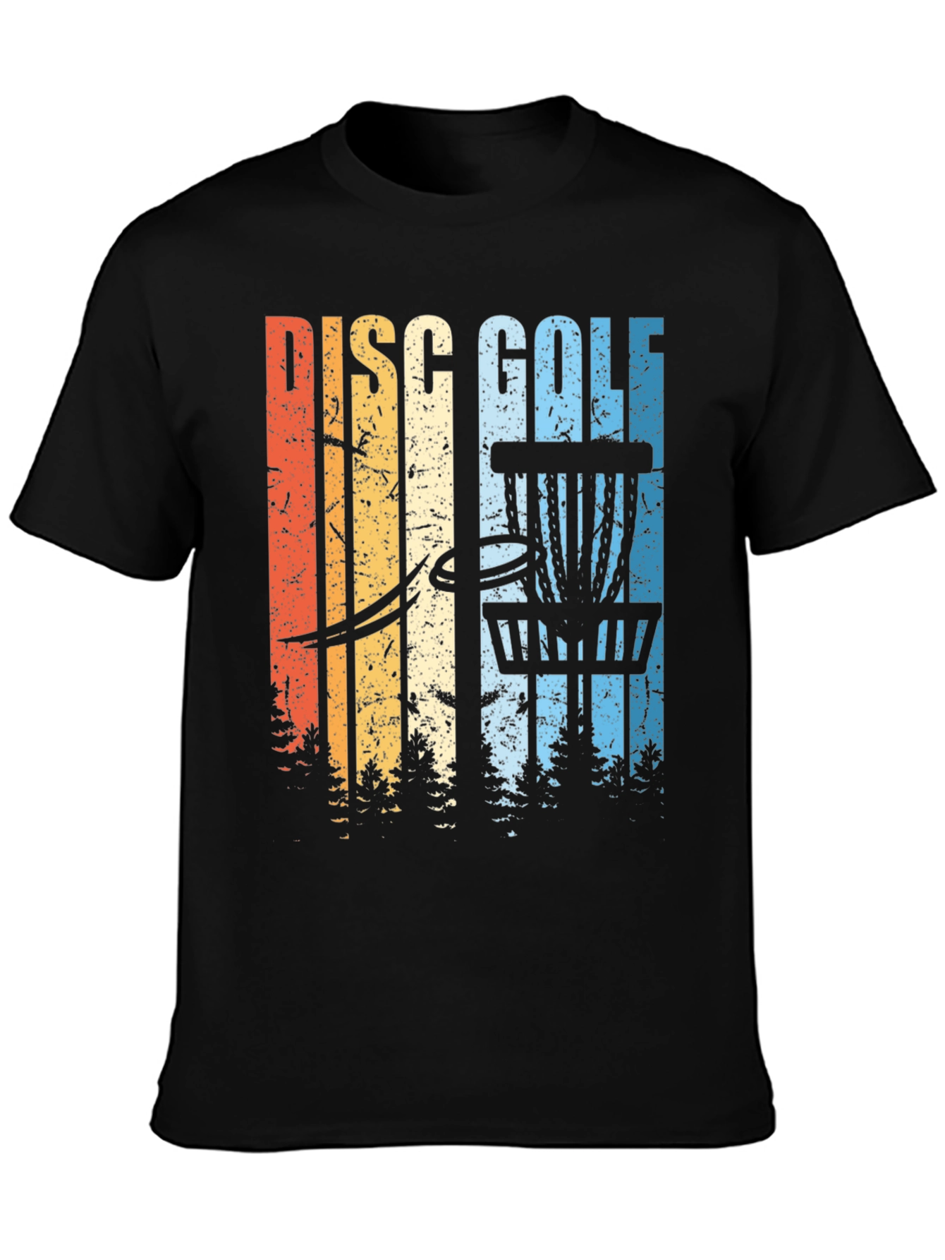 Black Retro Disc Golf T-Shirt view 3