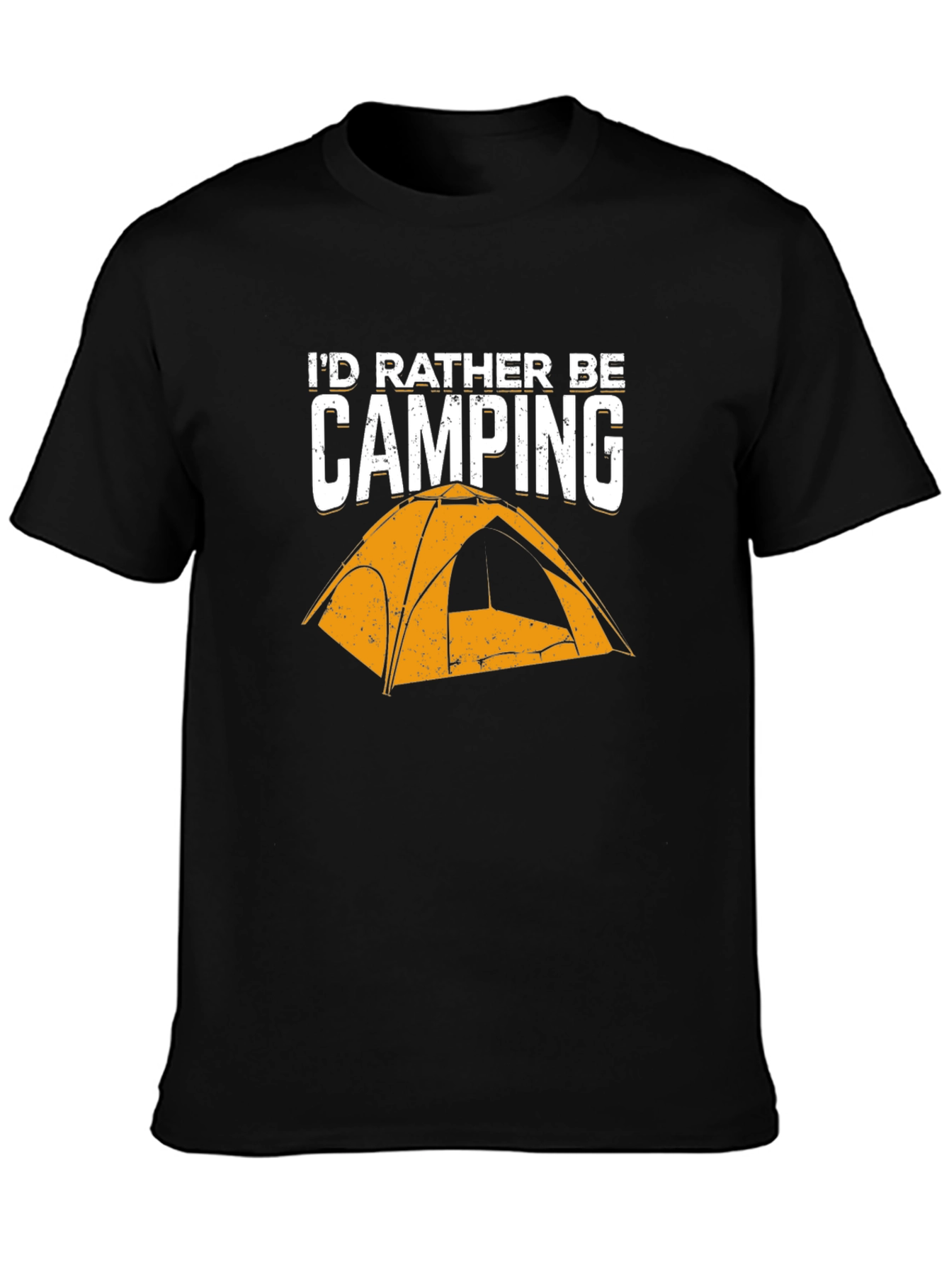 Black I'd Rather Be Camping Graphic T-Shirt view 3