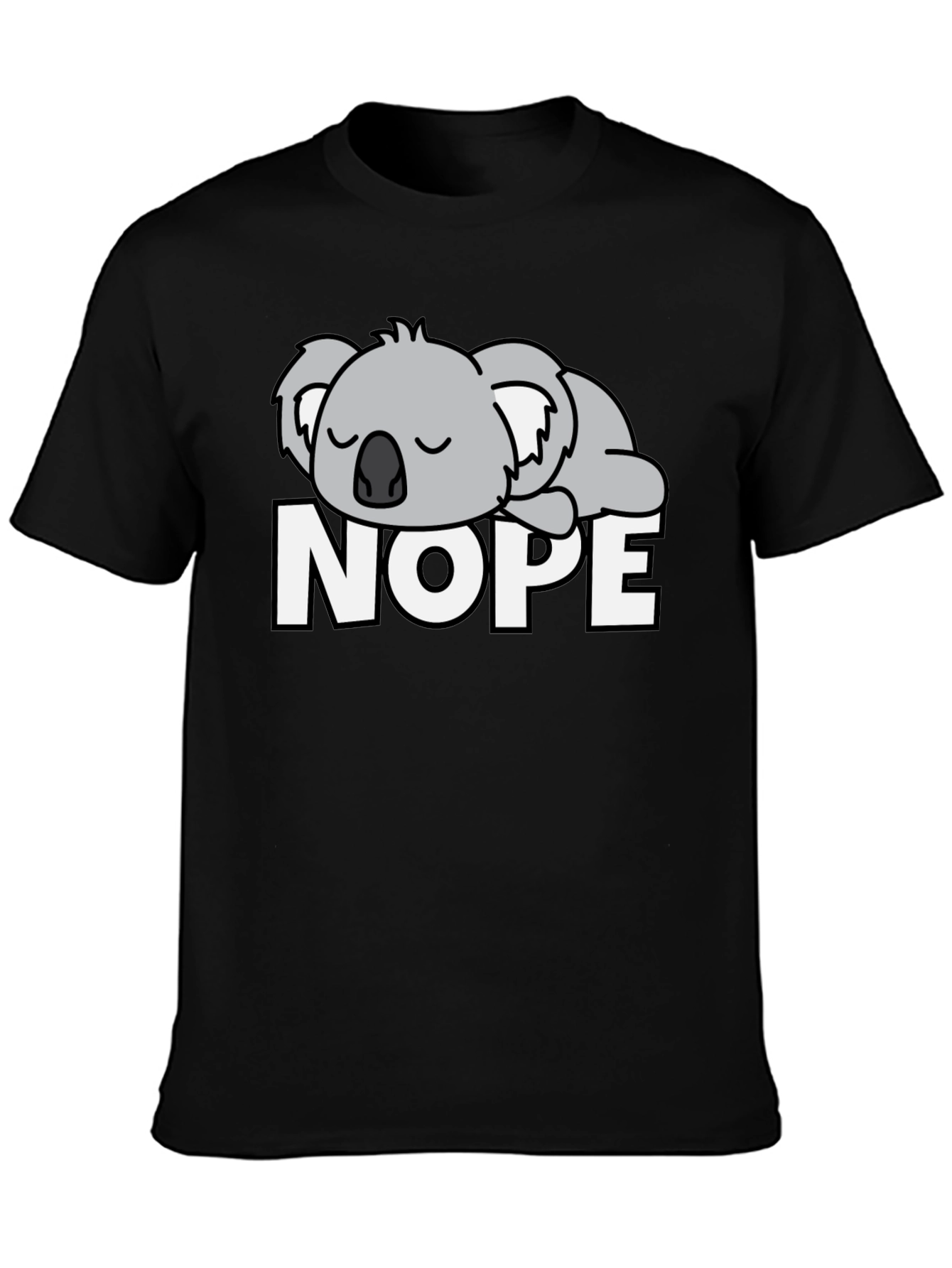 Black Nope Koala Graphic T-Shirt - Funny Lazy Day Tee view 3