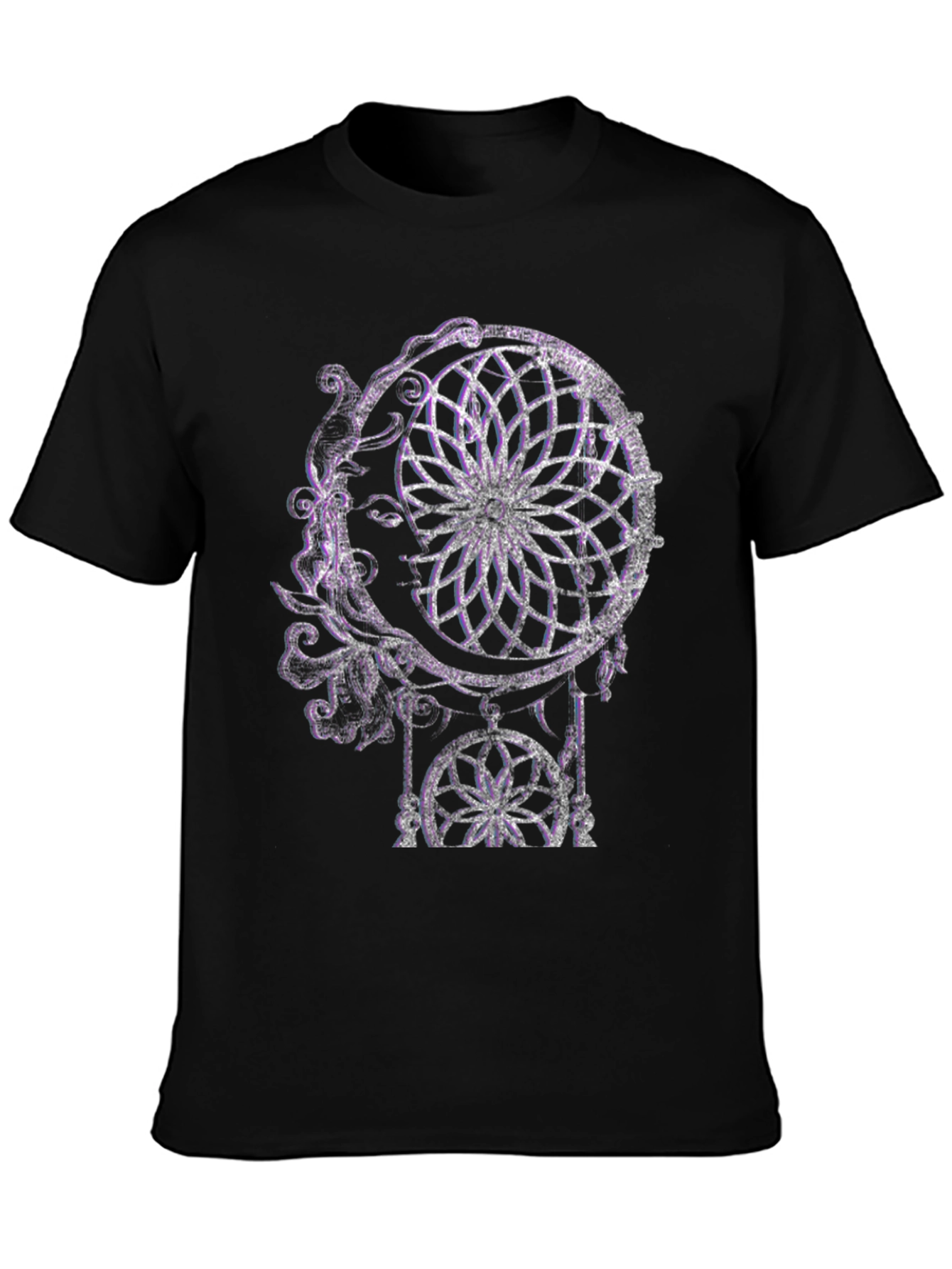 Black Dreamcatcher Graphic Tee - Black Cotton Blend view 3