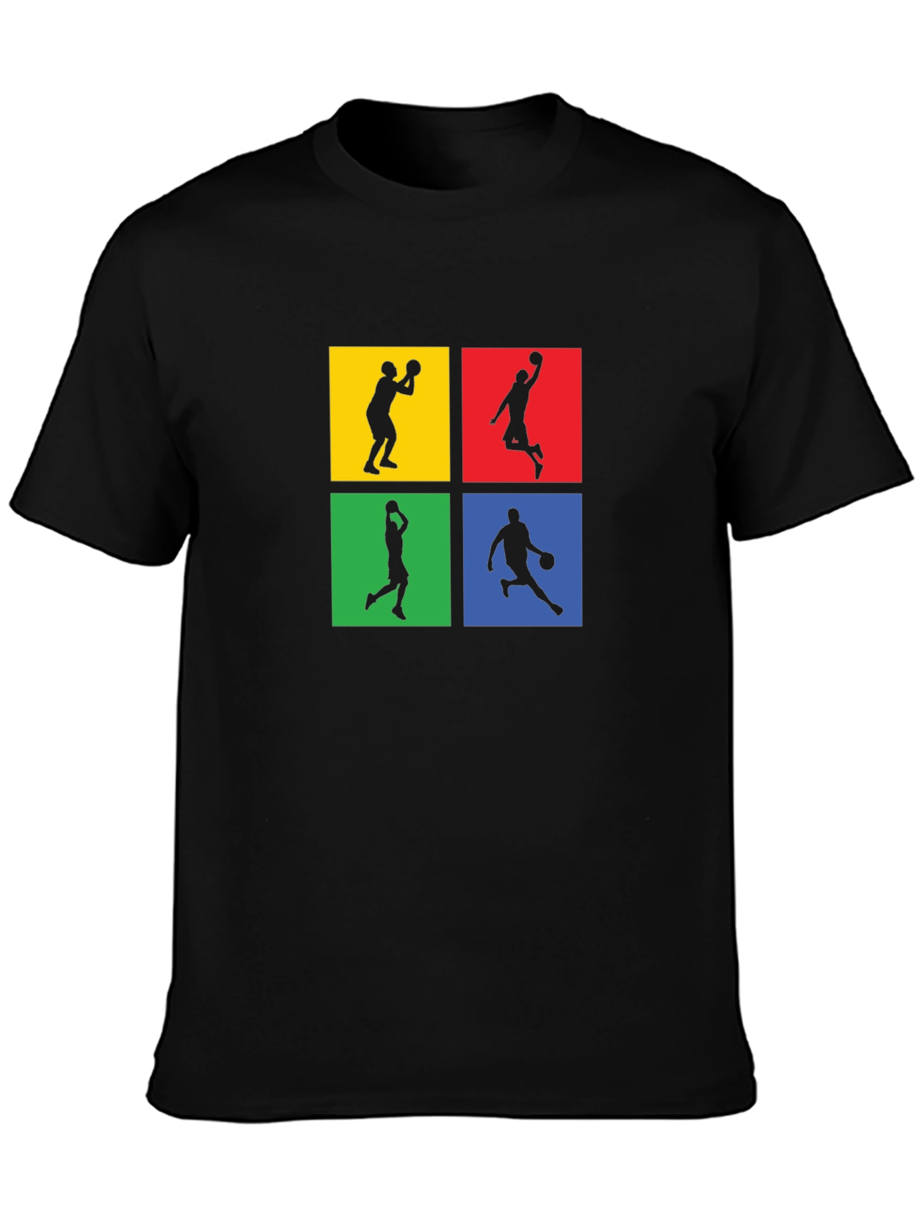 Black Basketball Silhouette Graphic Tee - Black view 3