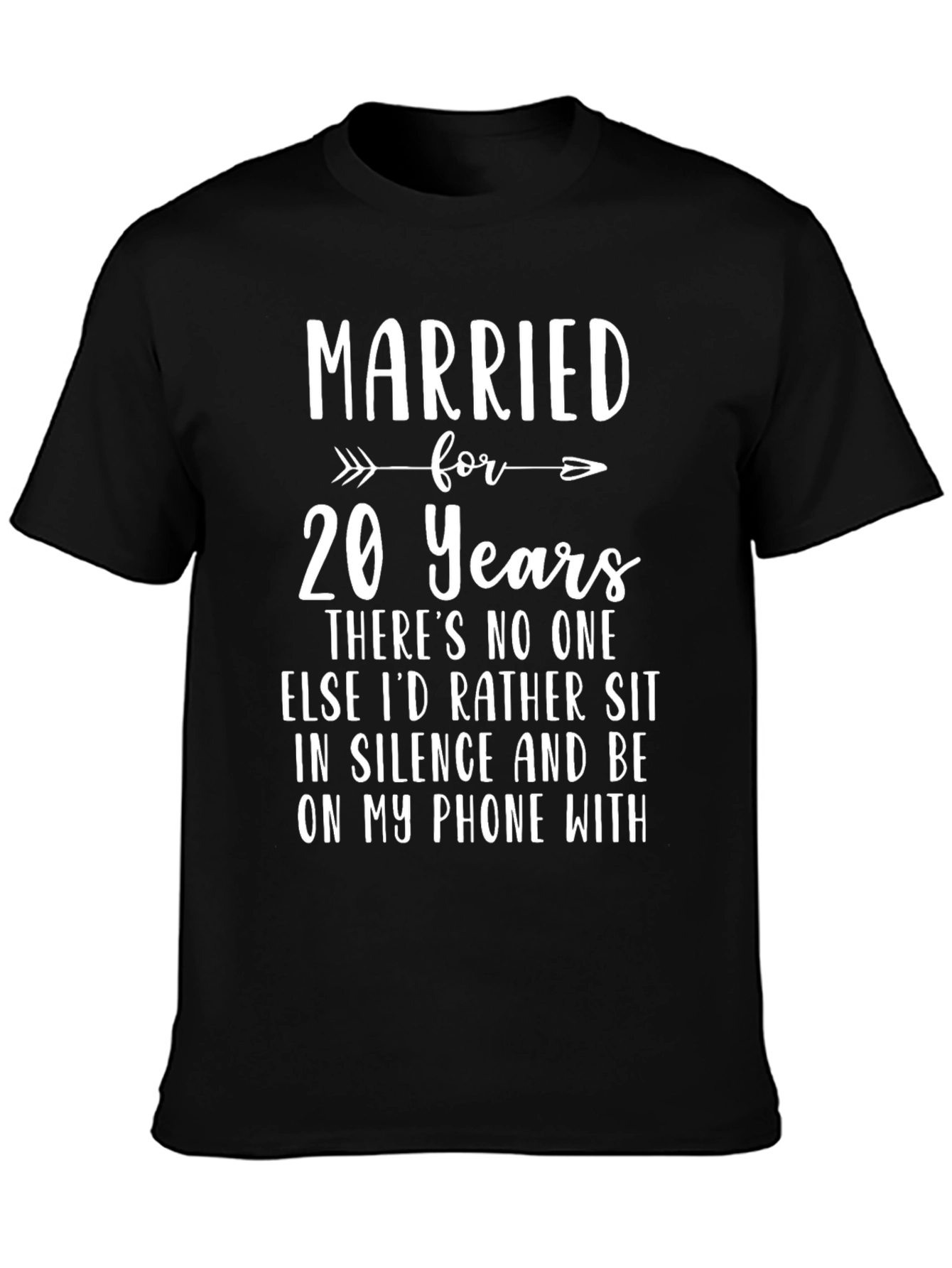 Black Married for 20 Years Graphic T-Shirt view 3