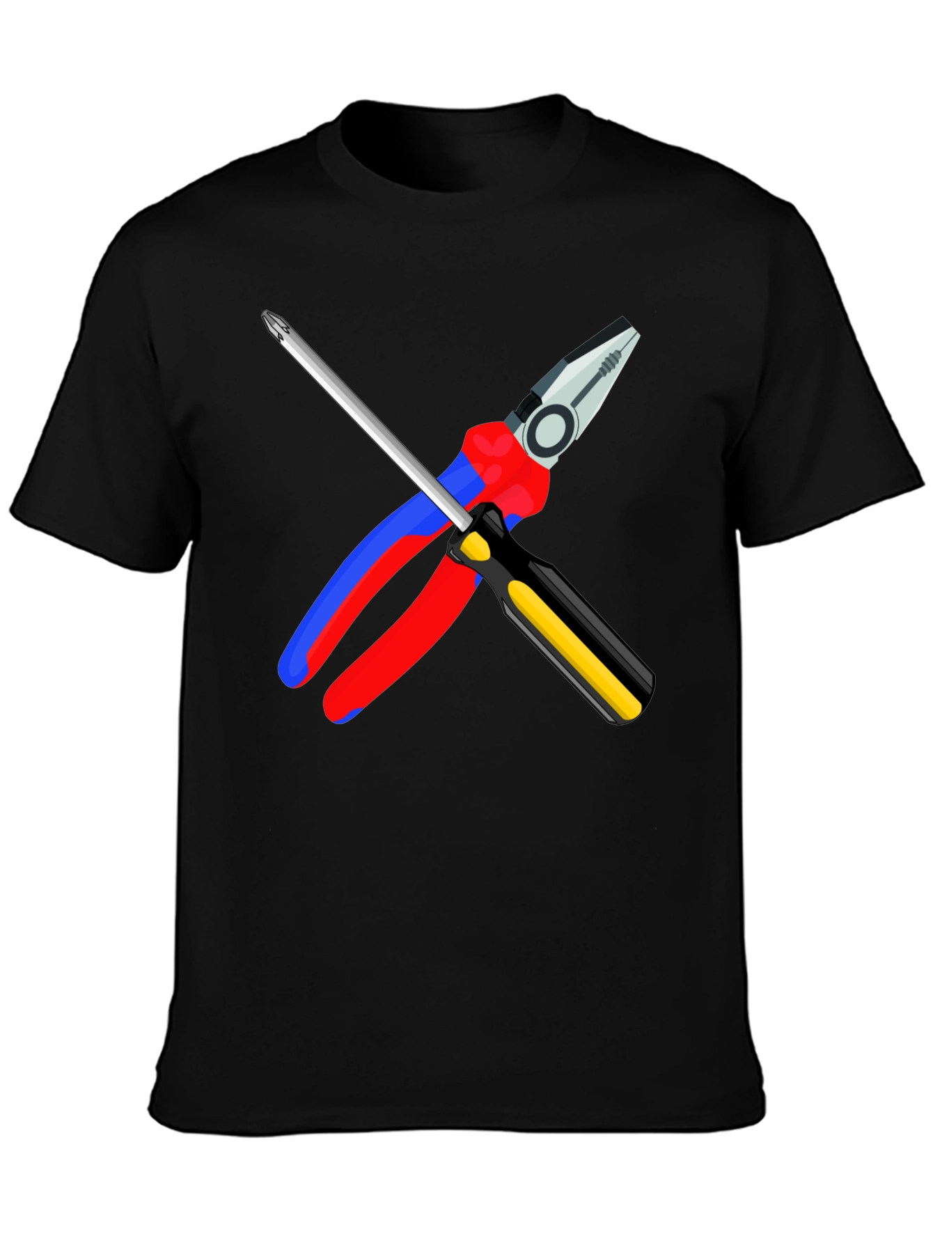 Electrician's Tool T-Shirt: Pliers & Screwdriver Graphic - 3