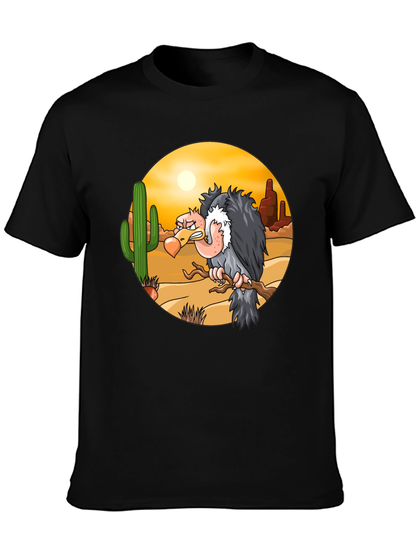 Black Desert Vulture Graphic T-Shirt view 3