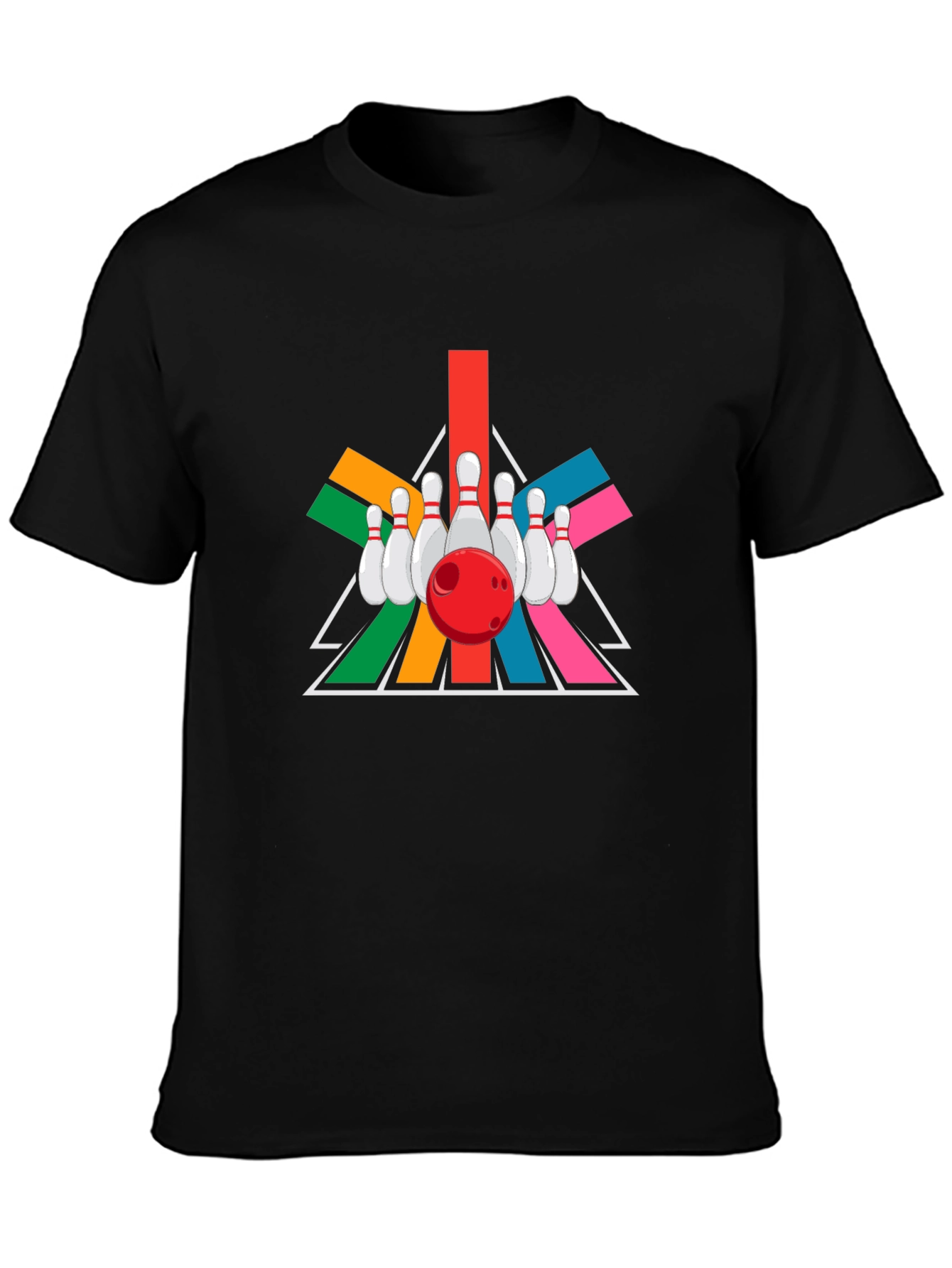 Black Retro Bowling Strike T-Shirt view 3