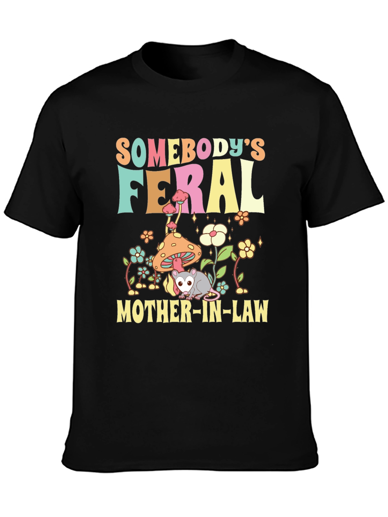 Black Feral Mother-In-Law Graphic Tee view 3